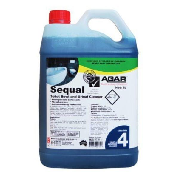 Agar Sequal Toilet Bowl and Urinal Cleaner - Powerful Bathroom Disinfectant for Home & Commercial Use - Eliminates Stains, Odors & Bacteria