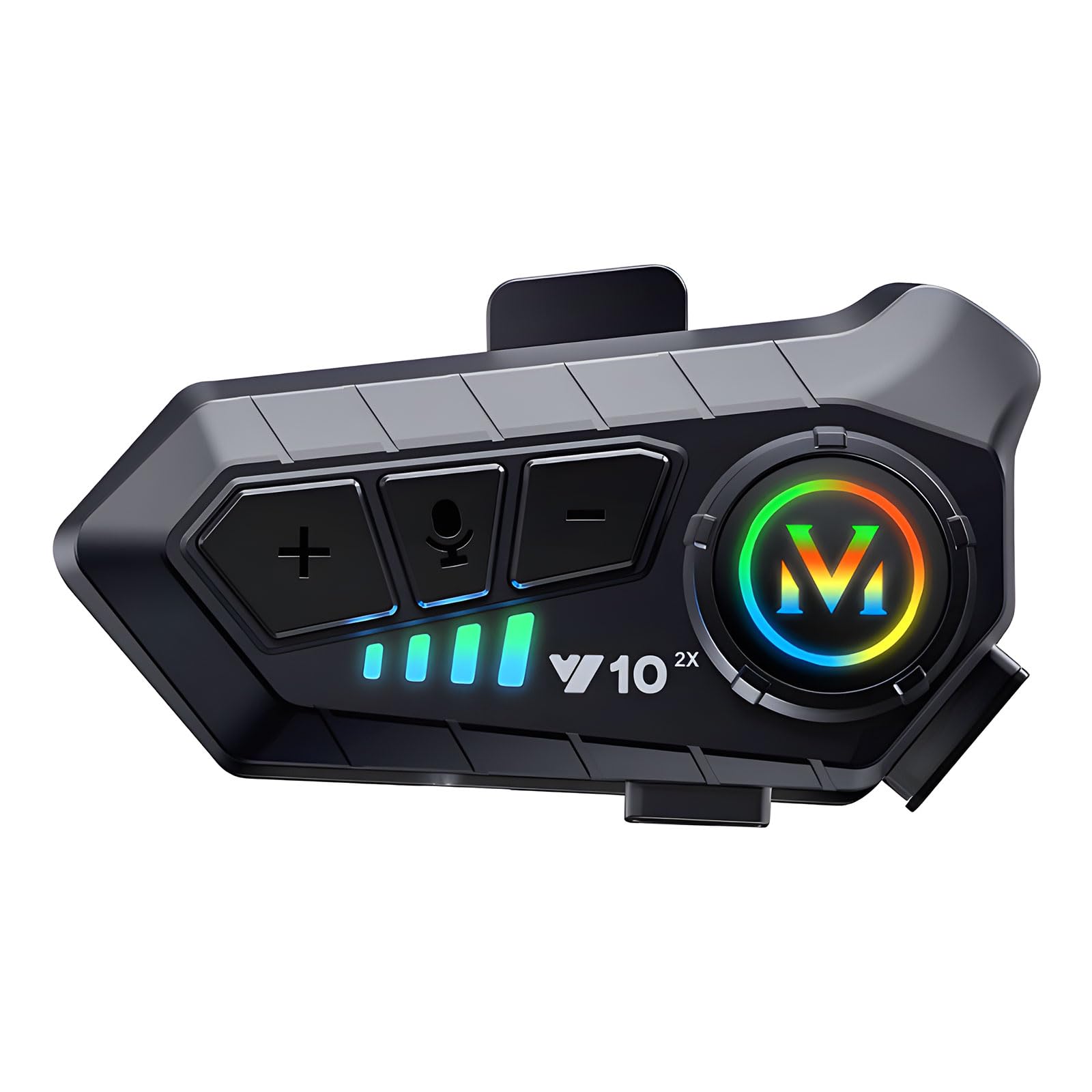 Y10-2X Motorcycle Bluetooth Helmet Headset - Dual 300m Intercom, Bluetooth 5.3, Smart Noise Cancelling, HiFi Sound, IPX6 Waterproof - Perfect for Road Trips & Group Riding with Full Face Helmets