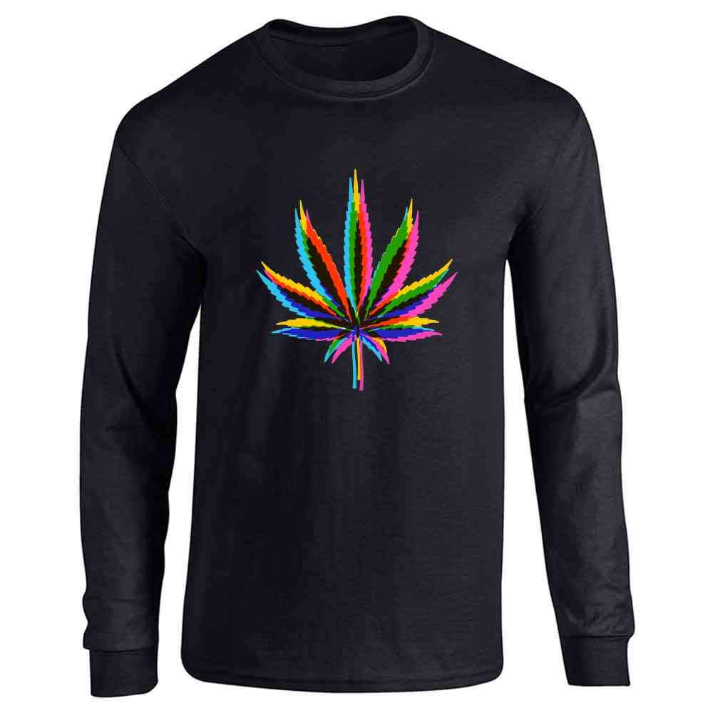 Pop Threads Weed Mirage Marijuana Pot 420 Long Sleeve Graphic T-Shirt for Men & Women | Stoner Clothing, Cannabis Lover Gift, 420 Festival Outfit