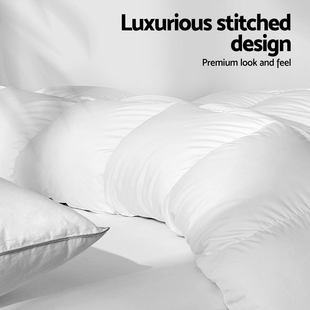 Premium 800GSM Goose Down Duvet Cover - King Size White Winter Comforter for Cozy Bedroom & Guest Room Decor