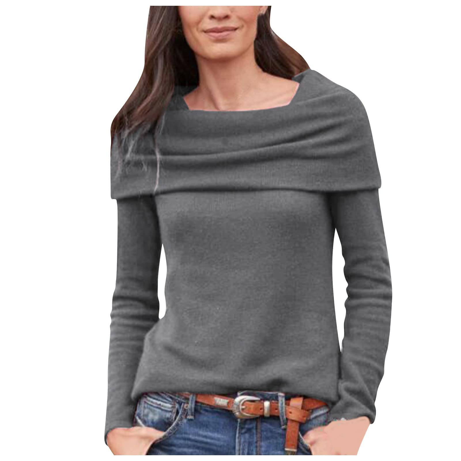 Trendy Women's Solid Color Slim Shawl Vintage Collar Cashmere Sweater Pullover - Elegant Blouse & Top for Office, Dating & Casual Wear