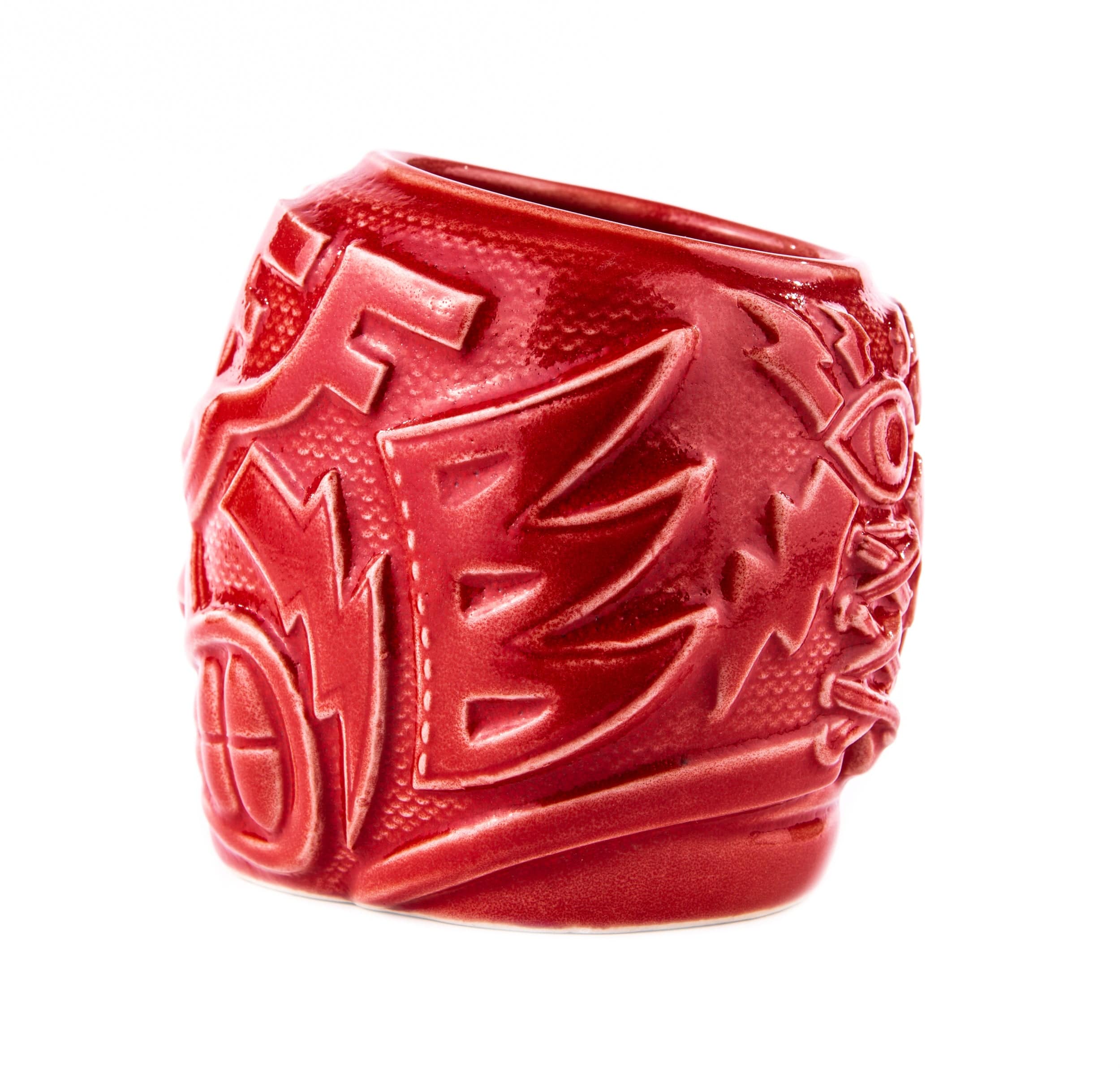 El Ojo Fantastico Tiki Mug - Furia Roja Variant | Handcrafted Ceramic Tiki Cup for Tropical Cocktails | Perfect for Luau Parties, Home Bar Decor & Tiki Drink Enthusiasts