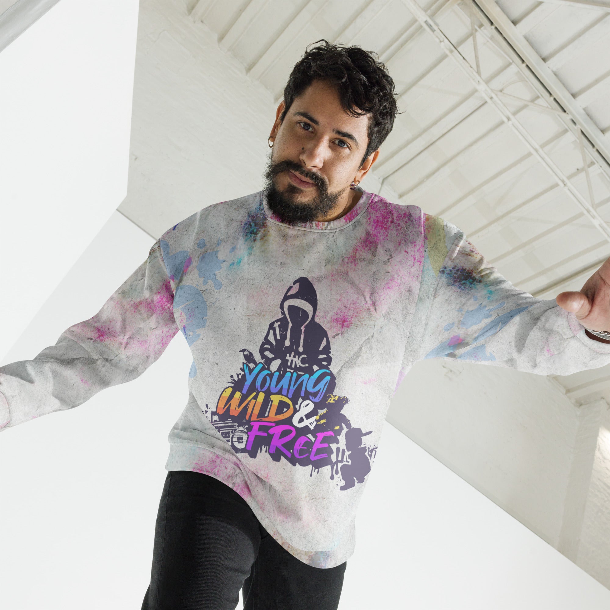 Young Wild Free Unisex Sweatshirt - Trendy Oversized Pullover for Men & Women | Perfect for Streetwear, Casual Outfits & Loungewear