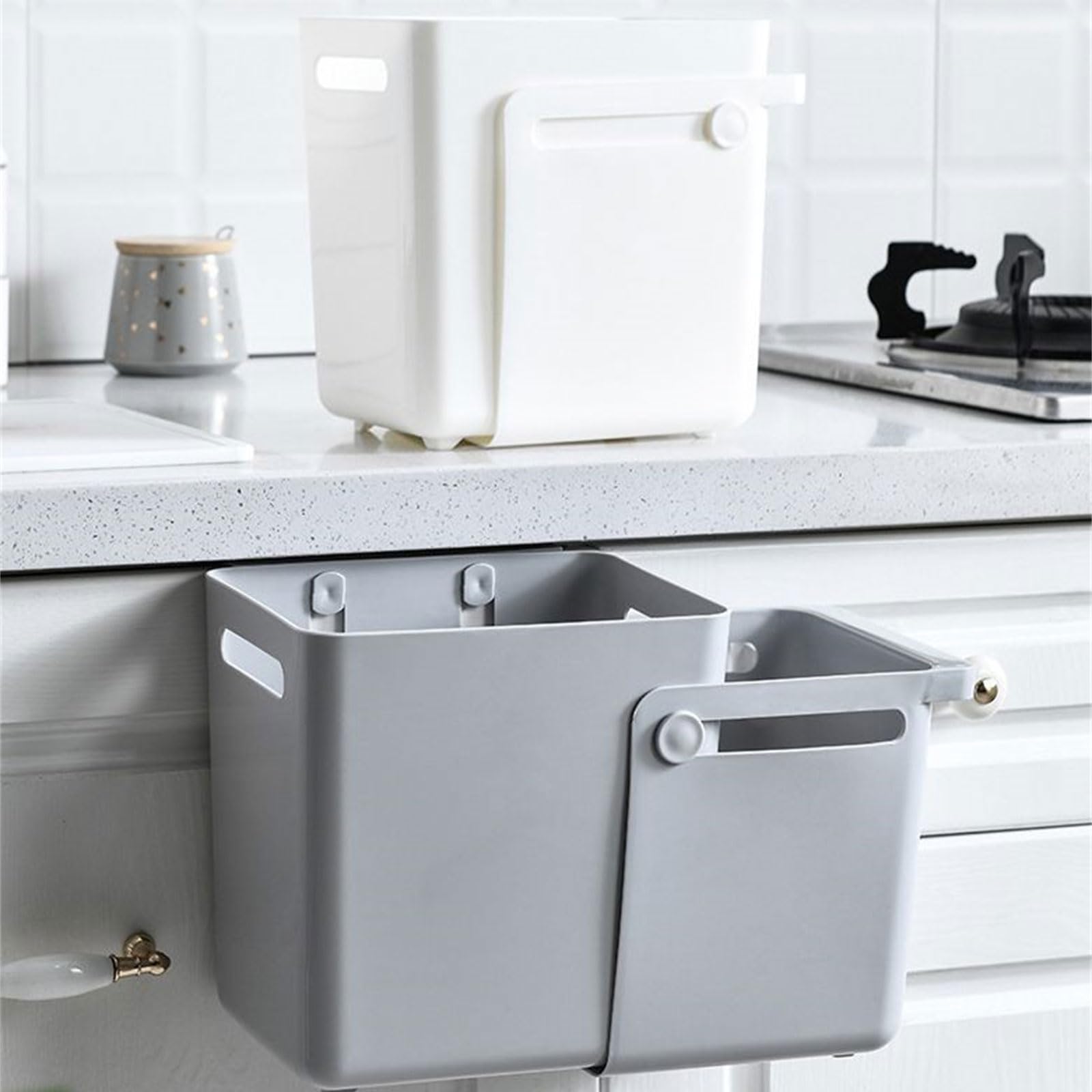 Large Capacity Telescopic Kitchen Trash Can - Hanging Garbage Bin for Bathroom, Office, Hotel & Home Decor | Space-Saving Waste Basket for Small Spaces, Under Sink & Cabinet Storage