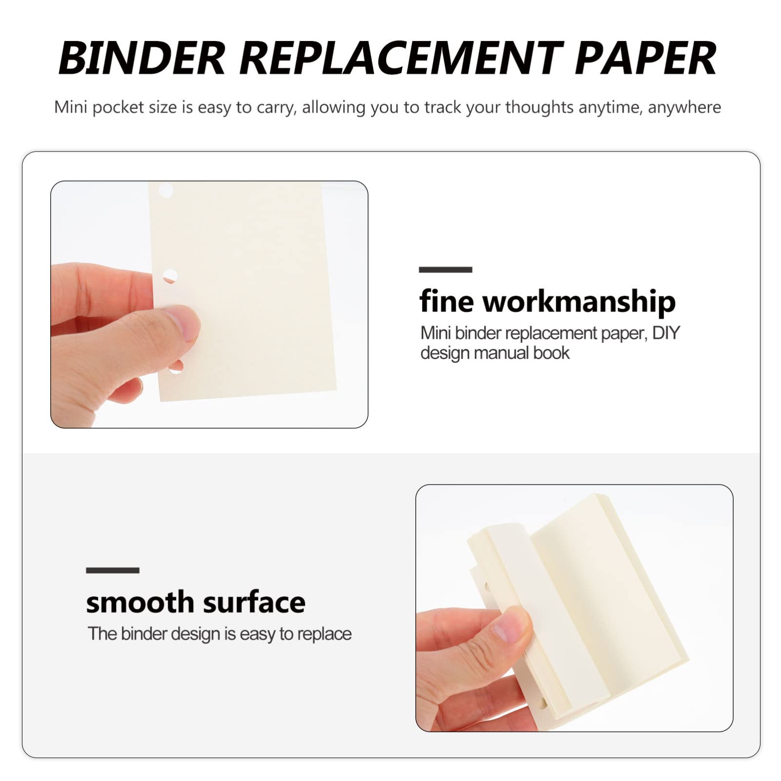 240 Sheets Binder Replacement Paper - Refillable Scrapbook Paper for Handwriting, Note Taking & Journaling - Multi-Functional Writing Paper for School, Office & DIY Craft Projects