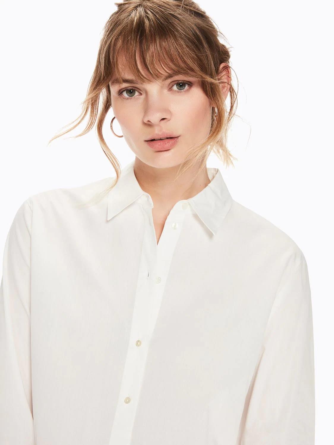Stylish Oversized Boyfriend Shirt for Women - Soft Cotton White Button Down Shirt - Perfect for Casual Outfits, Layering & Beach Cover-Up