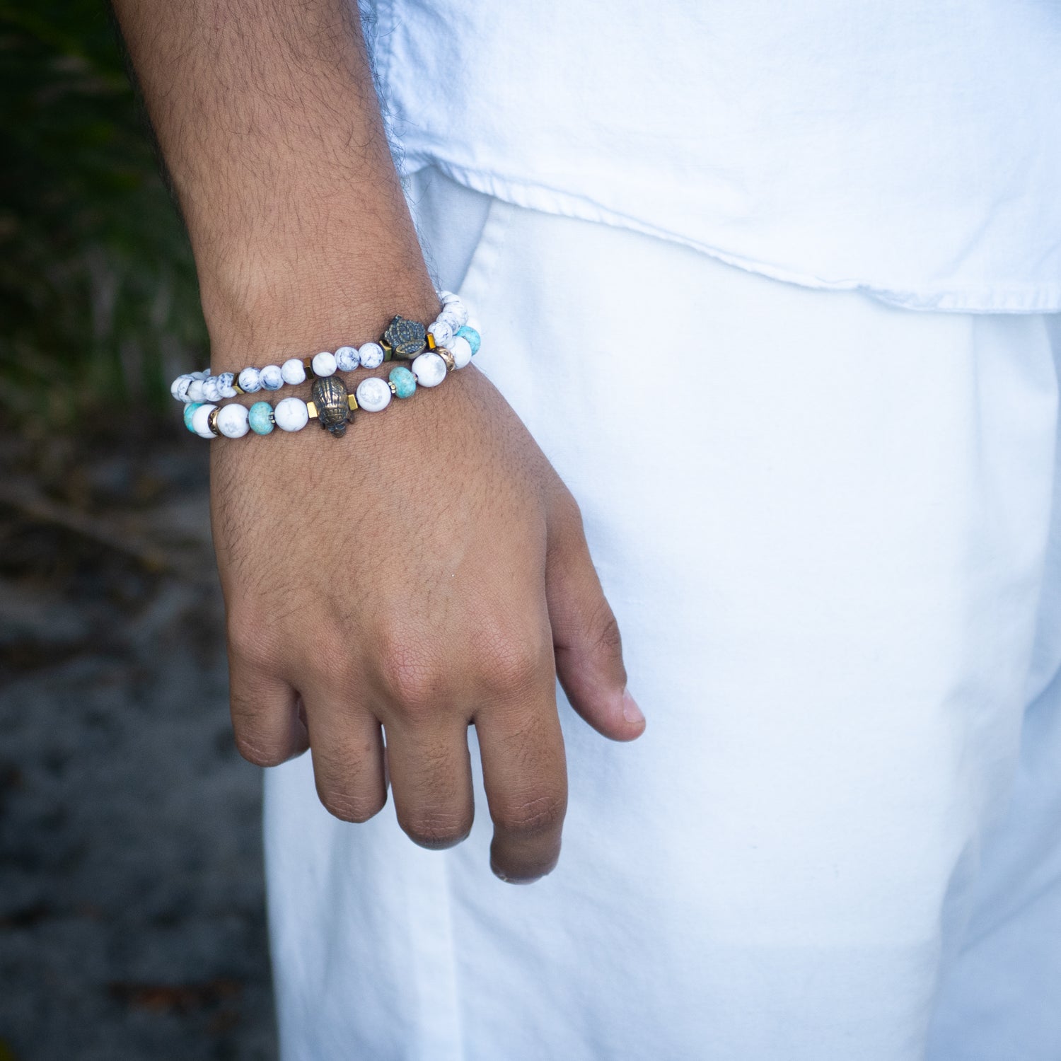 Handmade Men's Spiritual Beaded Bracelet - Natural Stone & Wood Beads for Meditation, Yoga & Positive Energy - Perfect Gift for Him