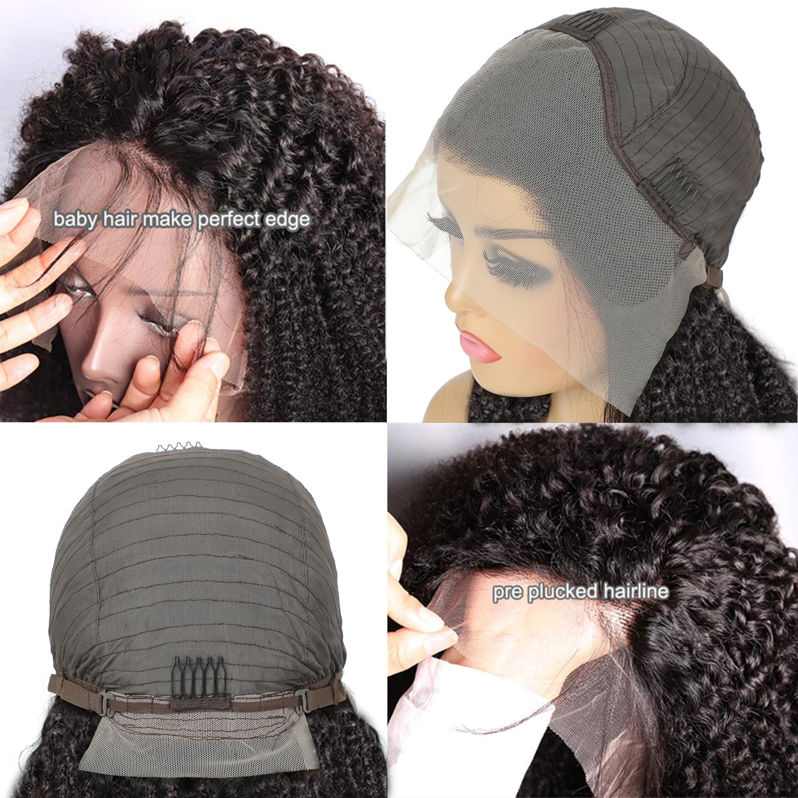 30 Inch Kinky Curly Human Hair Wig - 13x4 HD Lace Front Wig with 180% Density, Glueless Brazilian Virgin Hair - Pre Plucked Natural Hairline for Black Women | Perfect for Daily Wear, Special Occasions & Protective Styling