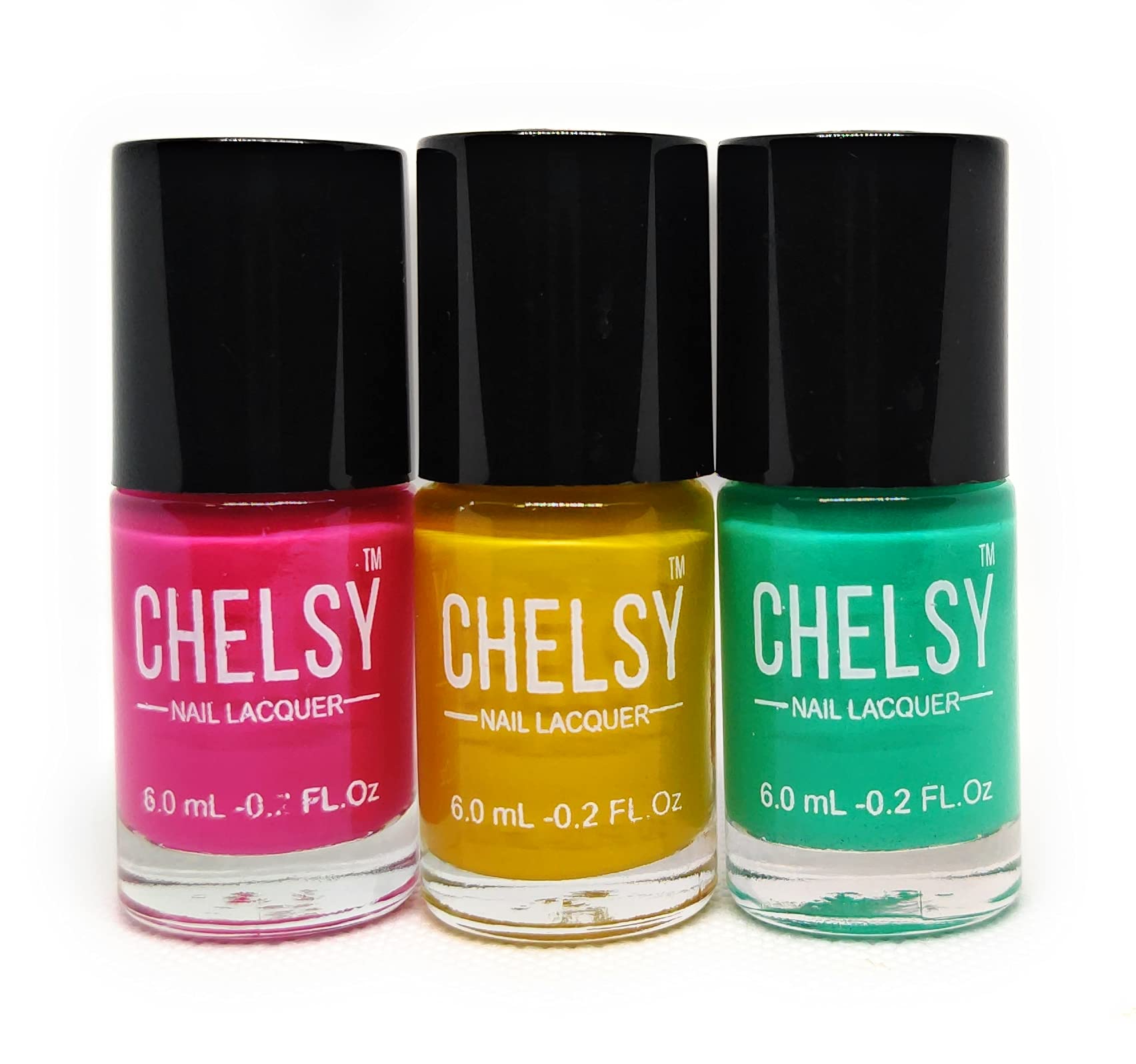 Chelsy Glossy Nail Polish Set - Neon Collection (6 Colors, 6ml Each) with Aloe Vera Nail Remover Wipes (30 Pads) | Long-Lasting, Vibrant Colors for Manicures, Pedicures & Nail Art | Perfect for Parties, Salons & DIY Nail Care
