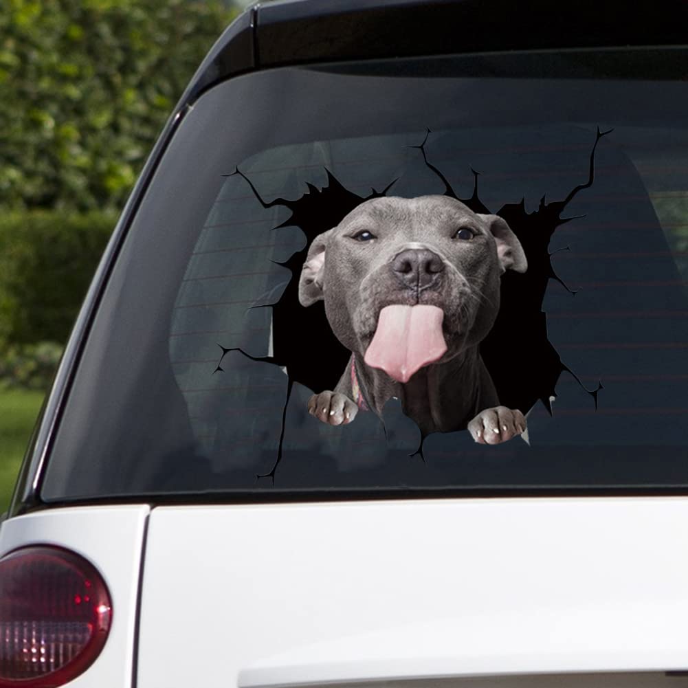 Realistic 3D Dog Stickers for Car Windows - Funny Pet Decals & Puppy Crack Electrostatic Clings - Waterproof Auto Decor Accessories for Cars, Walls & Home Use