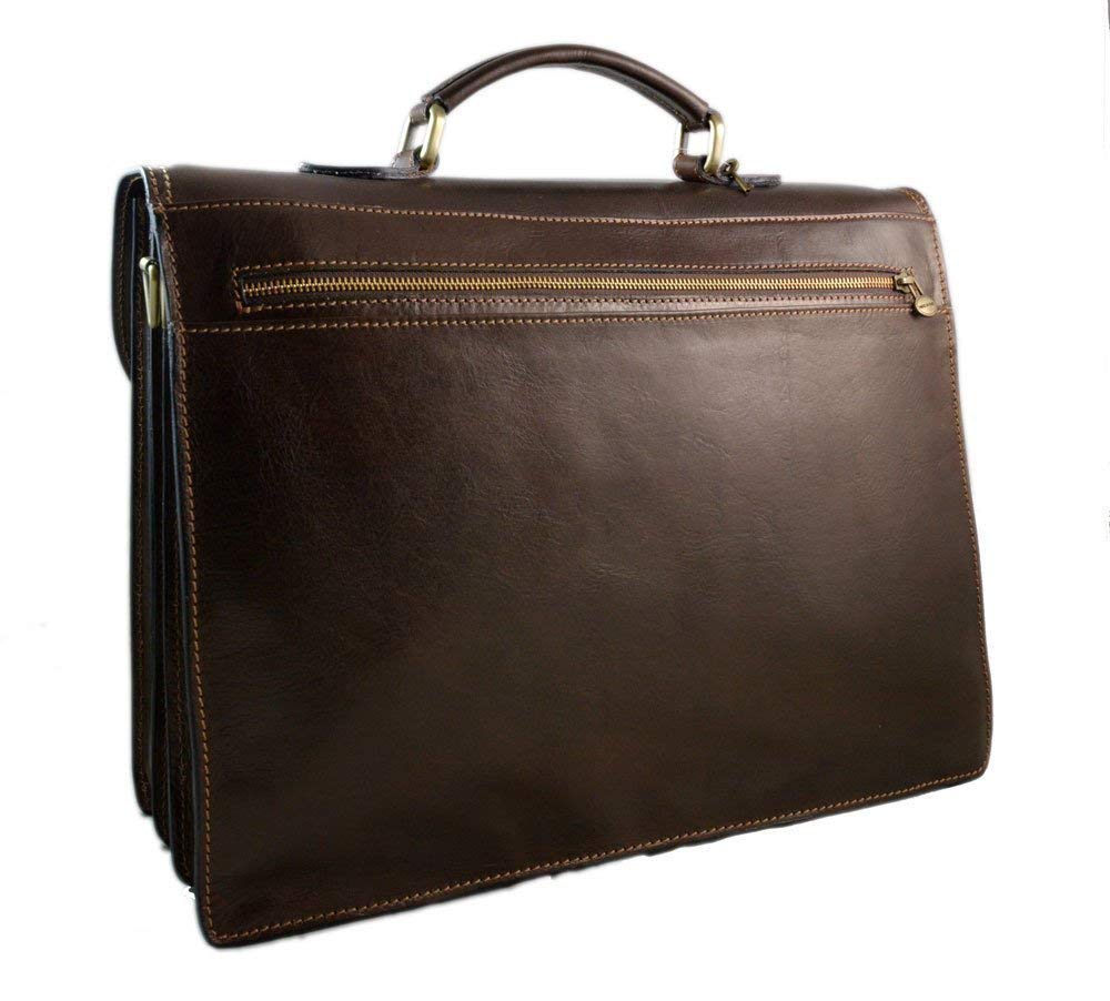 Premium Leather Briefcase for Men & Women - Business Messenger Bag for Office & Travel