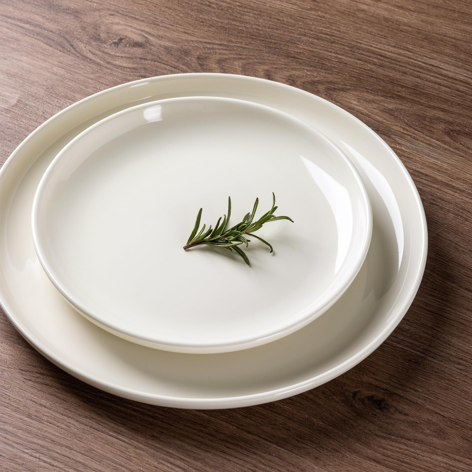 AmorArc 8.5 Inch Ceramic Plates Set of 6 - Stoneware Dinner Plates for Salad, Dessert, Appetizer | Microwave, Dishwasher & Oven Safe | Scratch Resistant Deep Plates | Perfect for Family Dinners, Parties & Restaurant Use