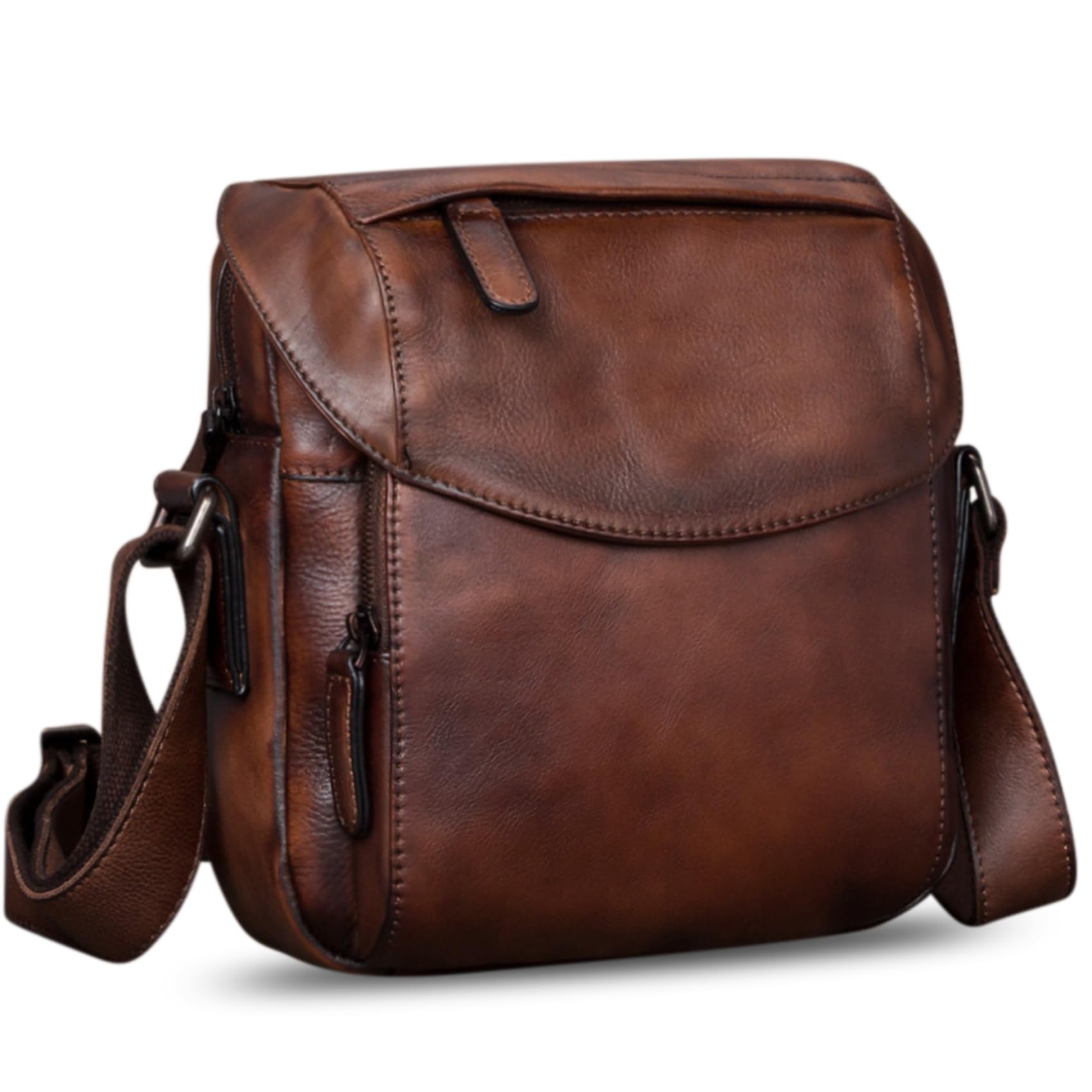 Genuine Leather Messenger Bag for Men - Crossbody Shoulder Satchel Bag - Business Work & Casual Daypack - Perfect for Office, Travel & Daily Commute