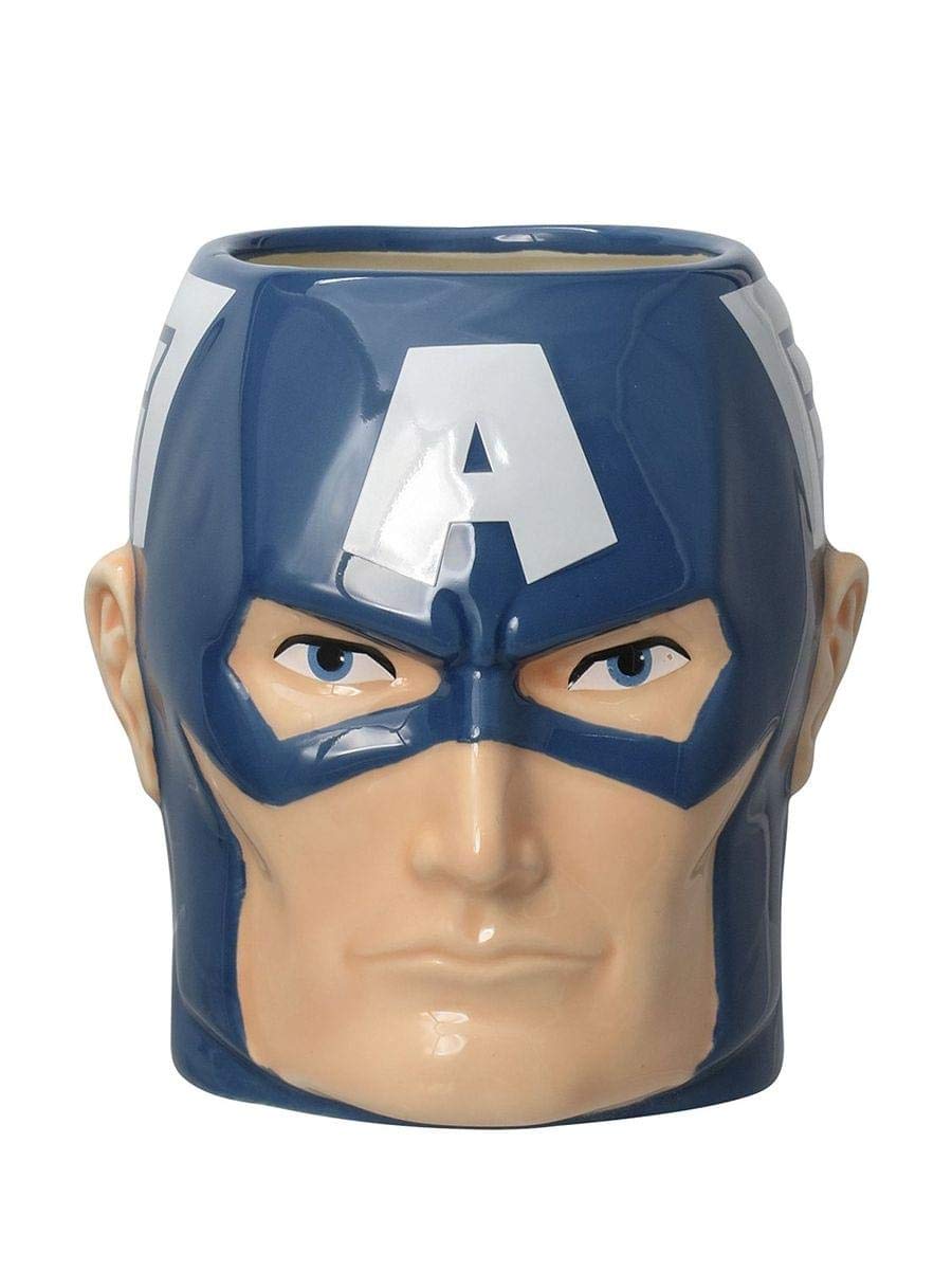 Marvel Captain America Super Hero Coffee Mug - Insulated Stainless Steel Travel Tumbler for Hot & Cold Drinks - Perfect for Office, Home, Superhero Fans & Marvel Collectors