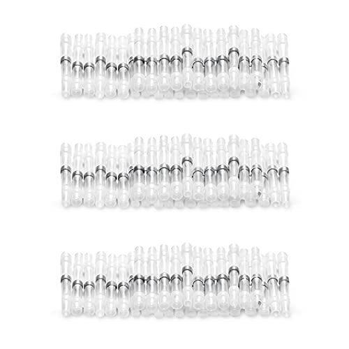 200PCS AIRIC Heat Shrink Solder Seal Wire Connectors - 26-24 Gauge Waterproof Electrical Connectors for Automotive & Marine Wiring (Self-Solder, Insulated) - DIY Car Repair, Boat Electrical Projects, Home Wiring Fixes