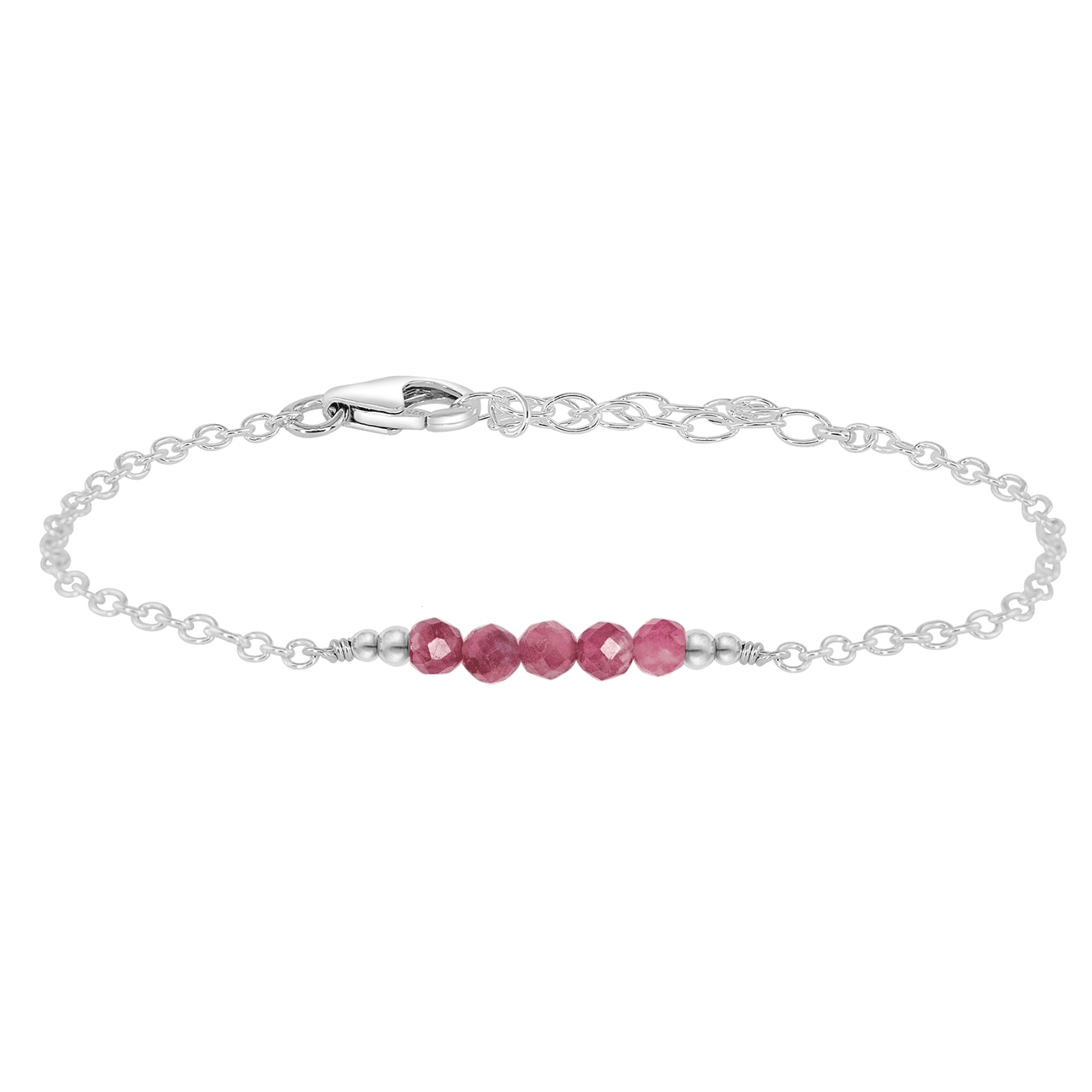 Sparkling Pink Tourmaline Gemstone Faceted Bead Bar Bracelet for Women - Handmade Adjustable Crystal Healing Jewelry for Yoga, Meditation & Positive Energy (Gift for Her)
