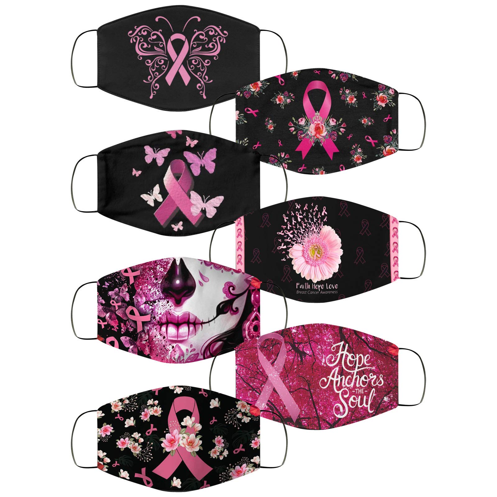 Pink Ribbon Face Mask - Reusable & Washable Breast Cancer Awareness Bandana for Adults | Adjustable Dustproof Protection for Daily Use, Outdoors & Charity Events