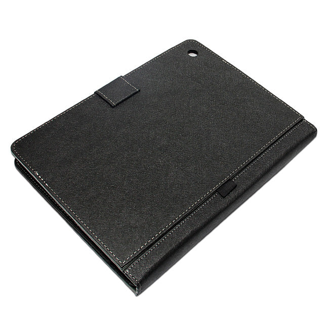 Ultra-Thin Aluminum Bluetooth Keyboard Leather Case for iPad 7 (Black) - Perfect for Work, Travel & Home Use