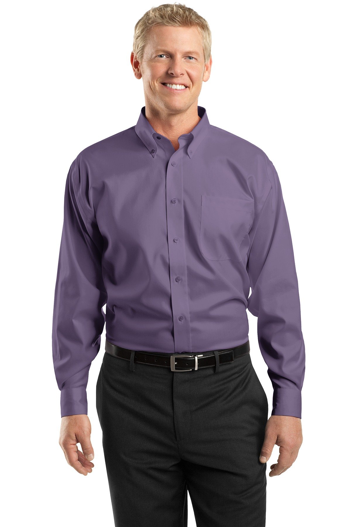 Premium Red House Men's Tall Non-Iron Pinpoint Oxford Dress Shirt - Slim Fit Business & Formal Wear for Office, Interviews & Special Occasions
