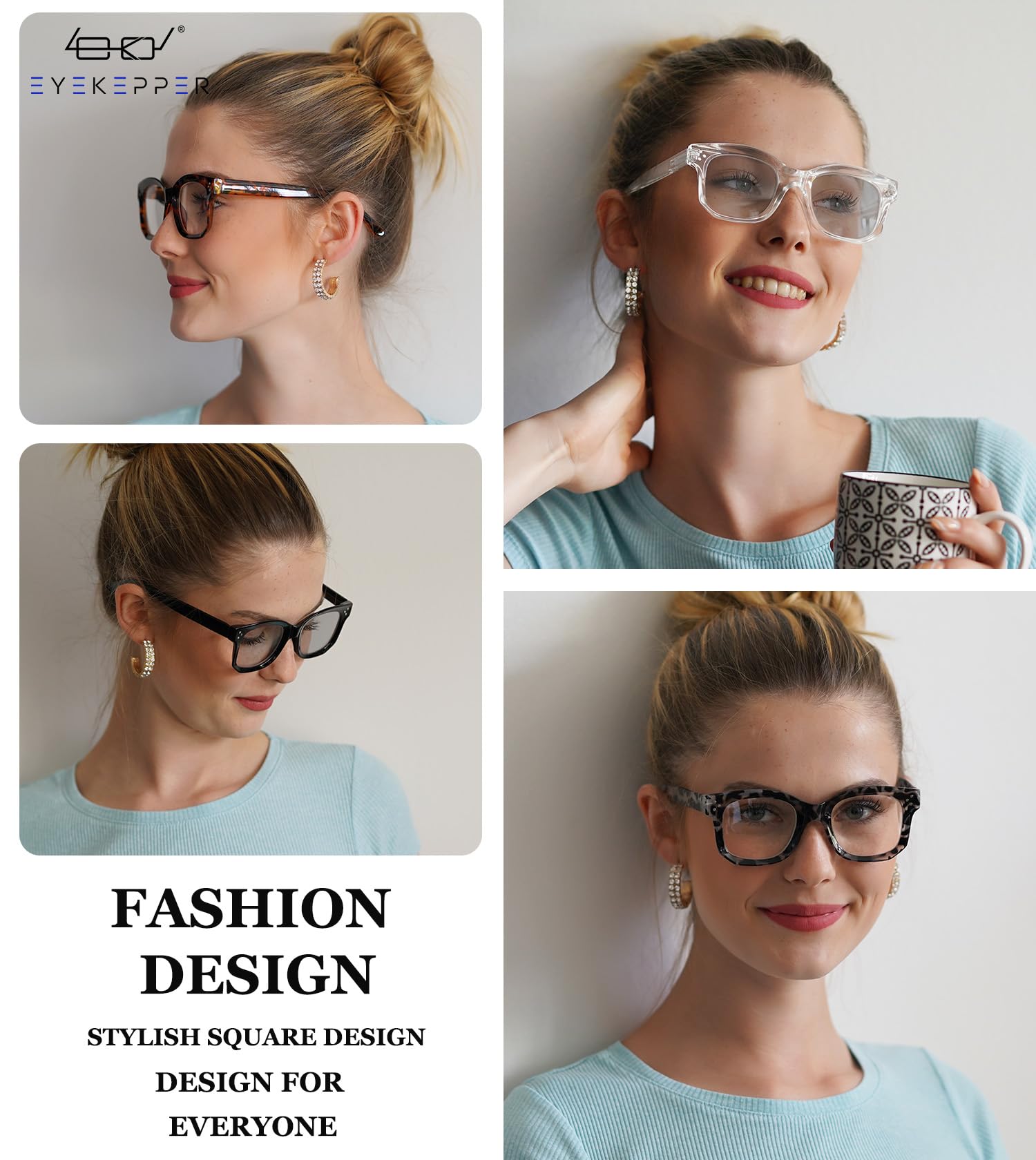 Photochromic Reading Glasses for Women - Light Adjusting +1.50 Magnification, Stylish Black Frame (Indoor/Outdoor Use, Reading, Computer Work)