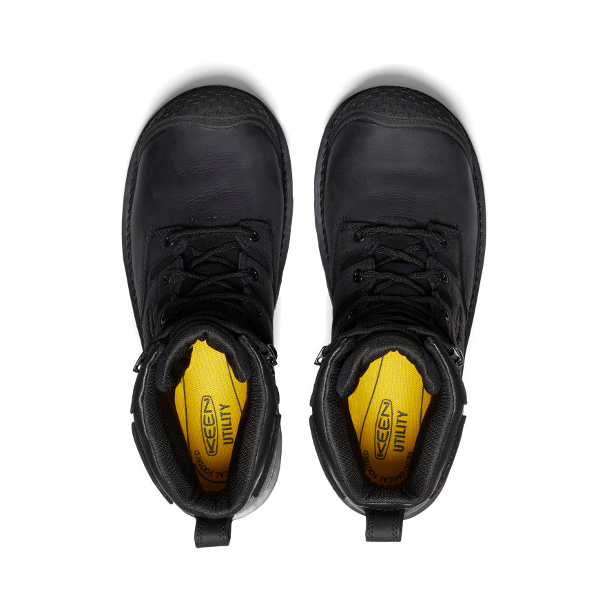 Men's Camden 6 Waterproof Work Boot with Carbon Toe - Black/Black | Durable Safety Footwear for Construction & Outdoor Work