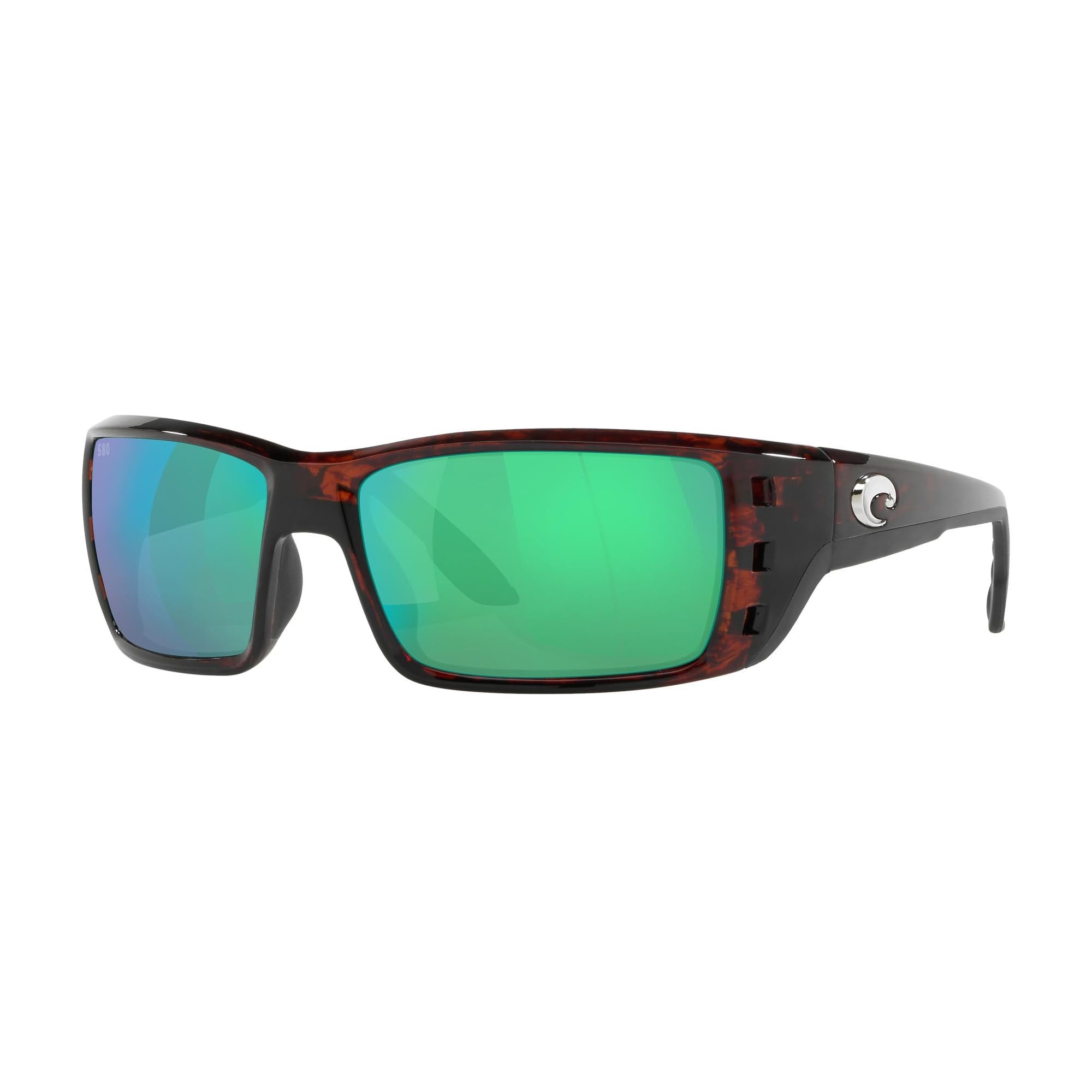 Costa Men's Sunglasses with Tortoise Frame & Green Mirror Lenses - 63MM UV Protection Polarized Sunglasses for Fishing, Driving, and Outdoor Activities