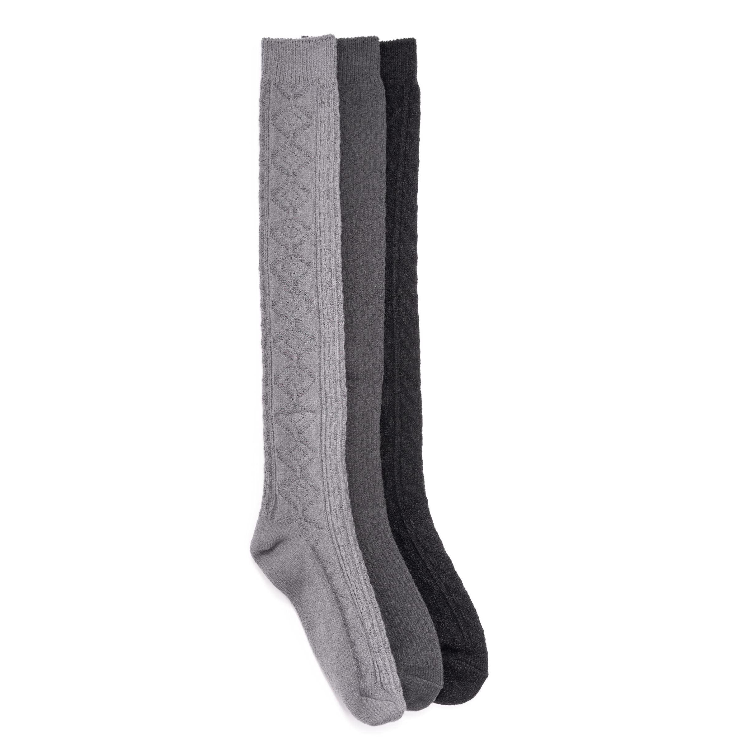 MUK LUKS Women's Ultra Soft Microfiber Socks - 3 Pairs Pack for Comfort & Warmth - Perfect for Casual Wear, Yoga, and Indoor Activities
