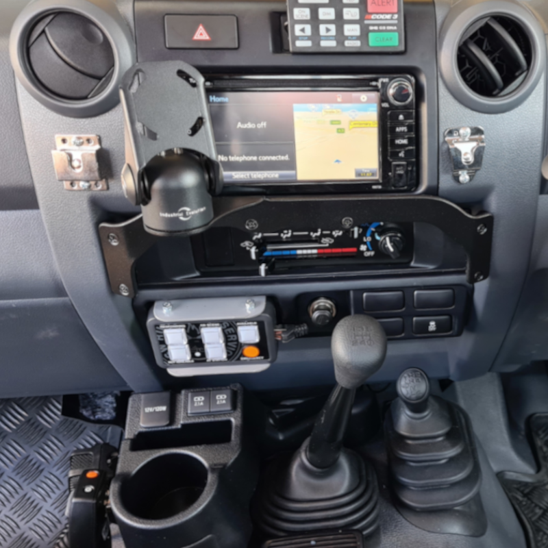 Industrial Evolution InDash Mount for Toyota LandCruiser 70 Series (2009-2023) - Secure Car Phone Holder for Off-Road Adventures & Daily Commute