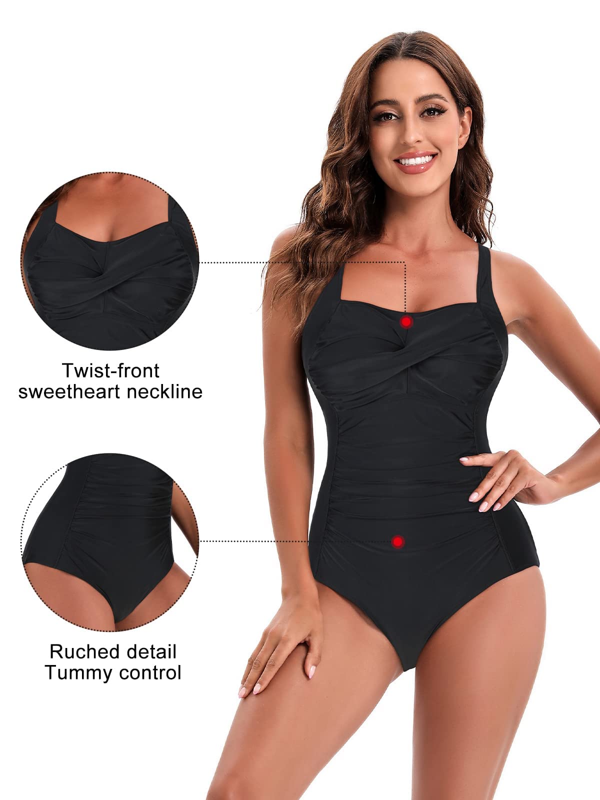 Century Star Women's One Piece Swimsuits - Retro High Waisted Tummy Control Bathing Suits for Women | Perfect for Beach Vacations, Pool Parties & Summer Getaways