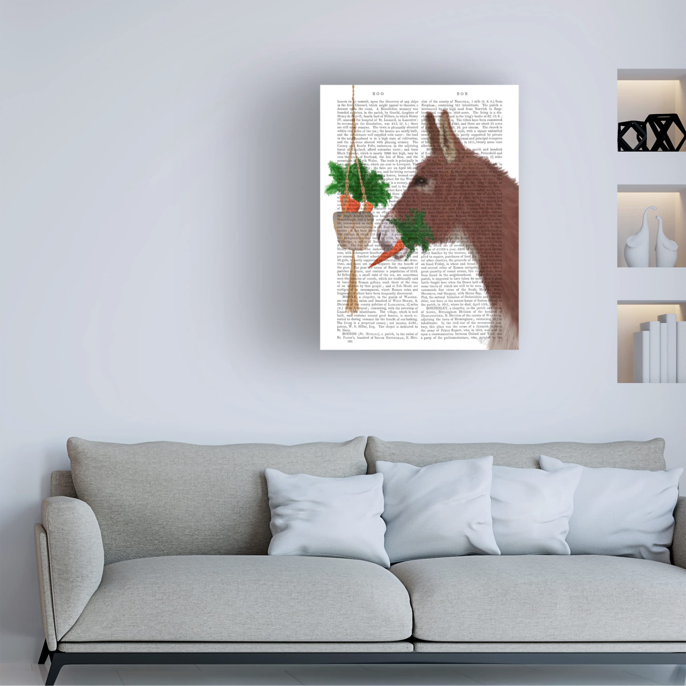 Trademark Fine Art 'Donkey Lunch Book Print' Canvas Wall Art by Fab Funky - Perfect for Living Room, Bedroom & Office Decor