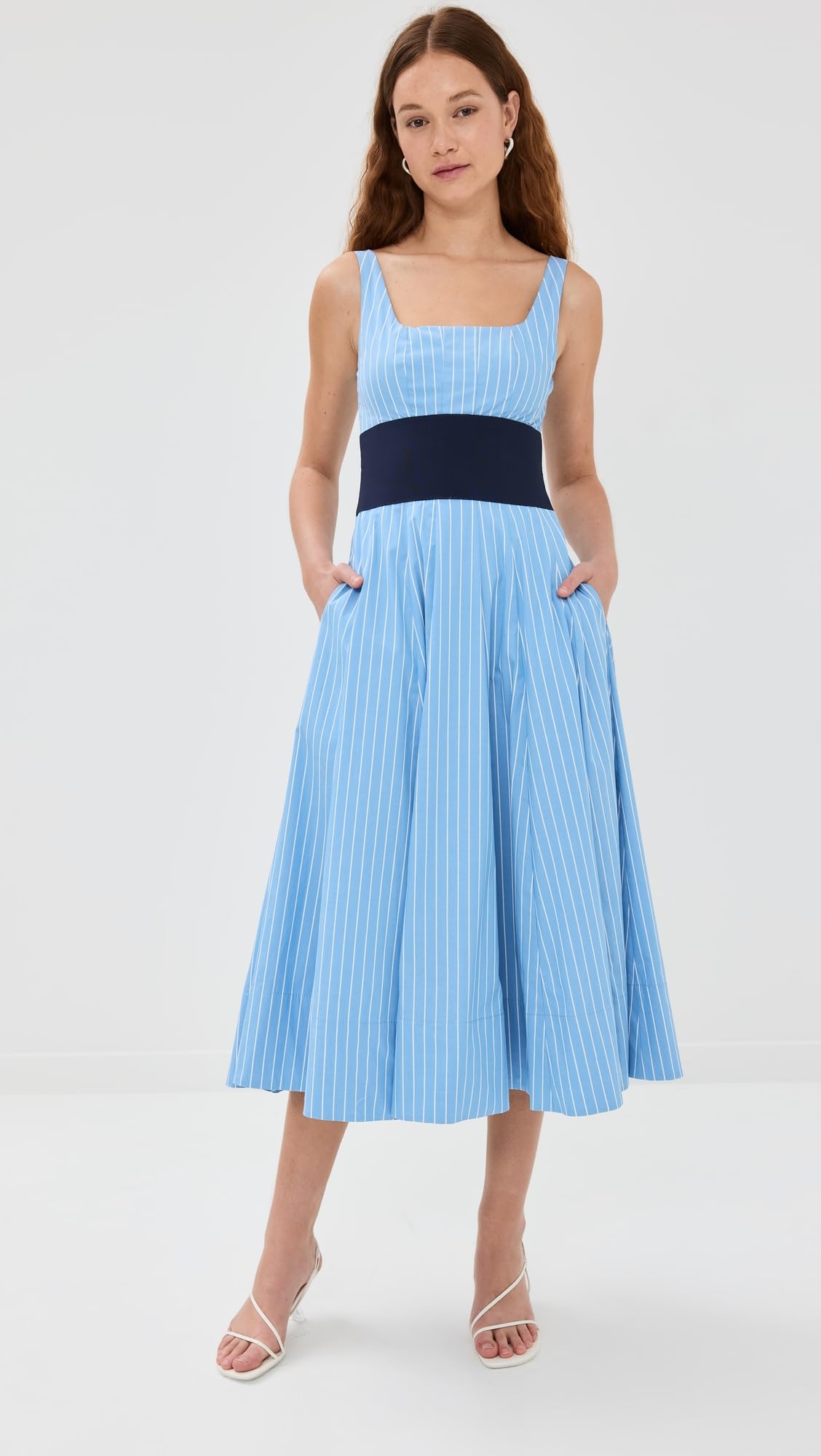 STAUD Women's Rig Dress - Elegant Bodycon Midi Dress for Women | Perfect for Parties, Dates & Office Wear | Flattering Fit & Stretch Fabric
