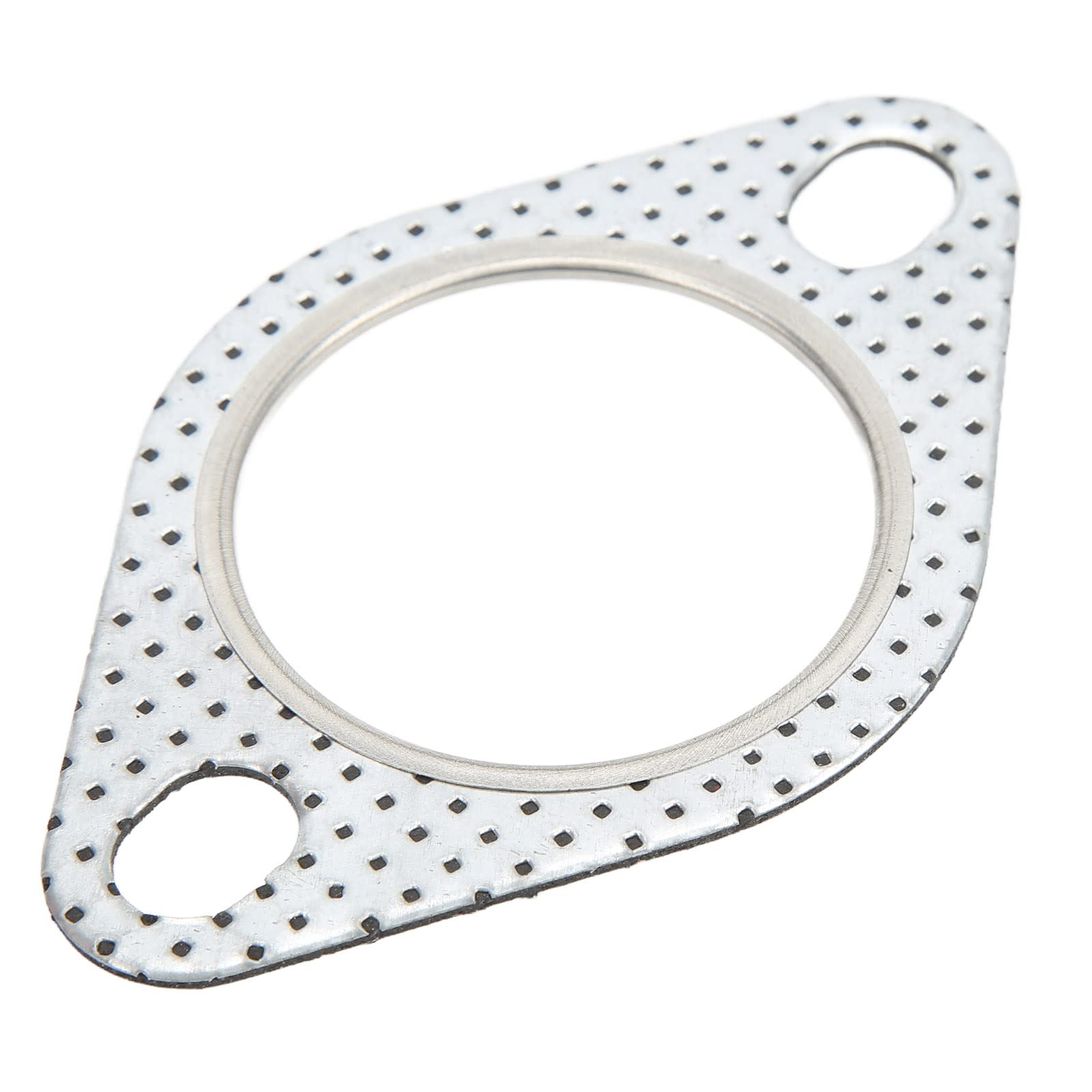 2in Exhaust Pipe Flange Gasket - Universal Heatproof Perforated Steel Gasket with 2 Bolts for Turbo Elbows, Downpipes & Decat Pipes | Perfect for Automotive Exhaust System Repairs & Performance Upgrades