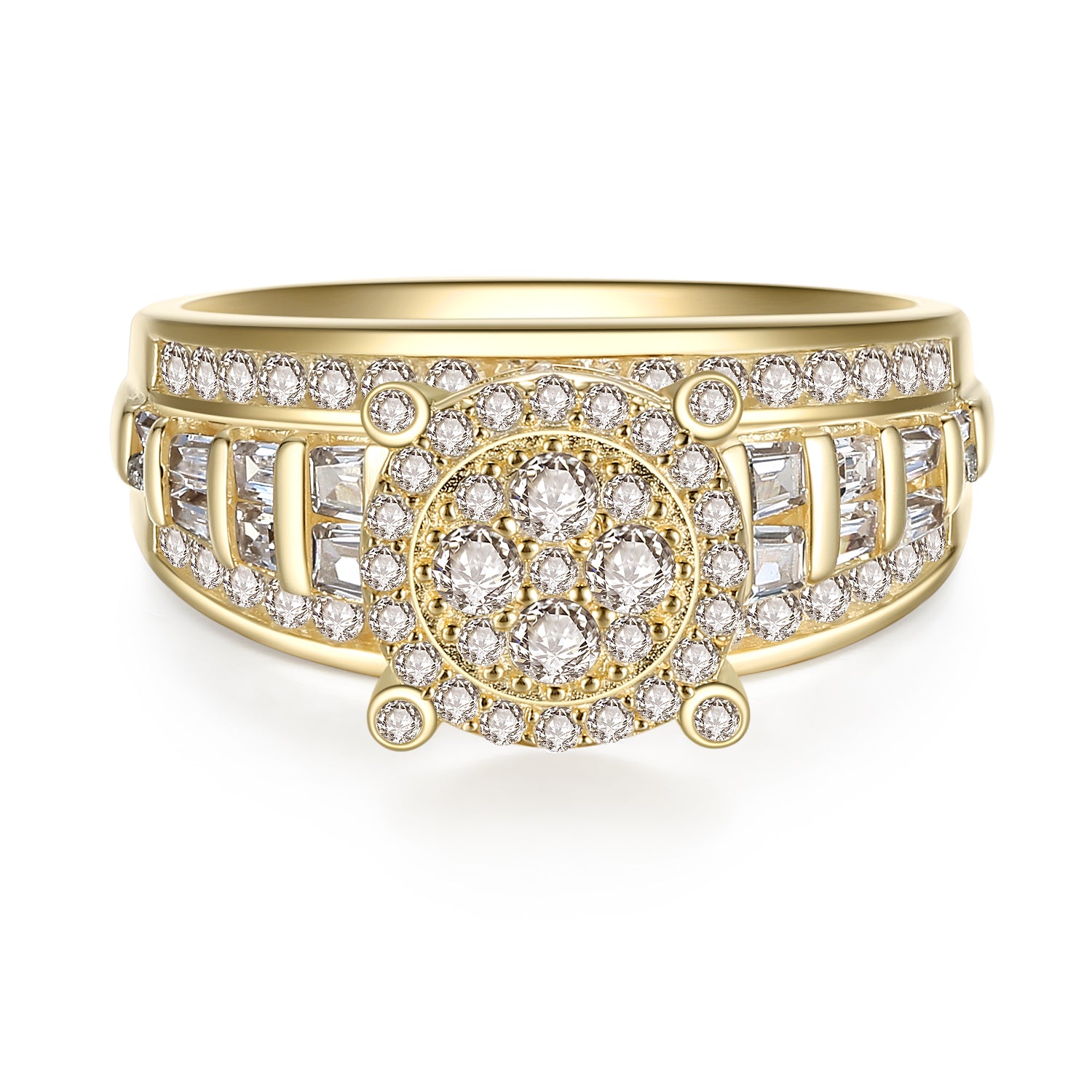 MABELLA 925 Sterling Silver Gold Plated Cubic Zirconia Ring for Women - Elegant Luxury Jewelry Gift for Anniversary, Birthday & Valentine's Day - Perfect for Parties, Date Nights & Special Occasions