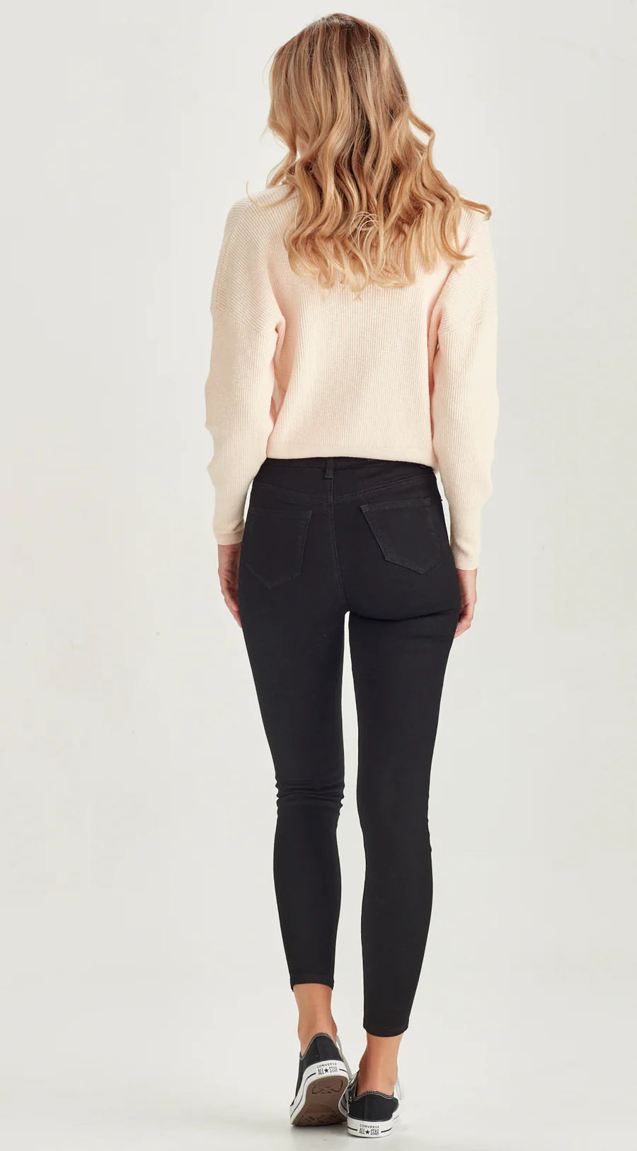 Bowie Black Ankle Grazer Jeans for Women - High Waist Skinny Denim Pants | Perfect for Casual Outfits, Workwear & Night Out