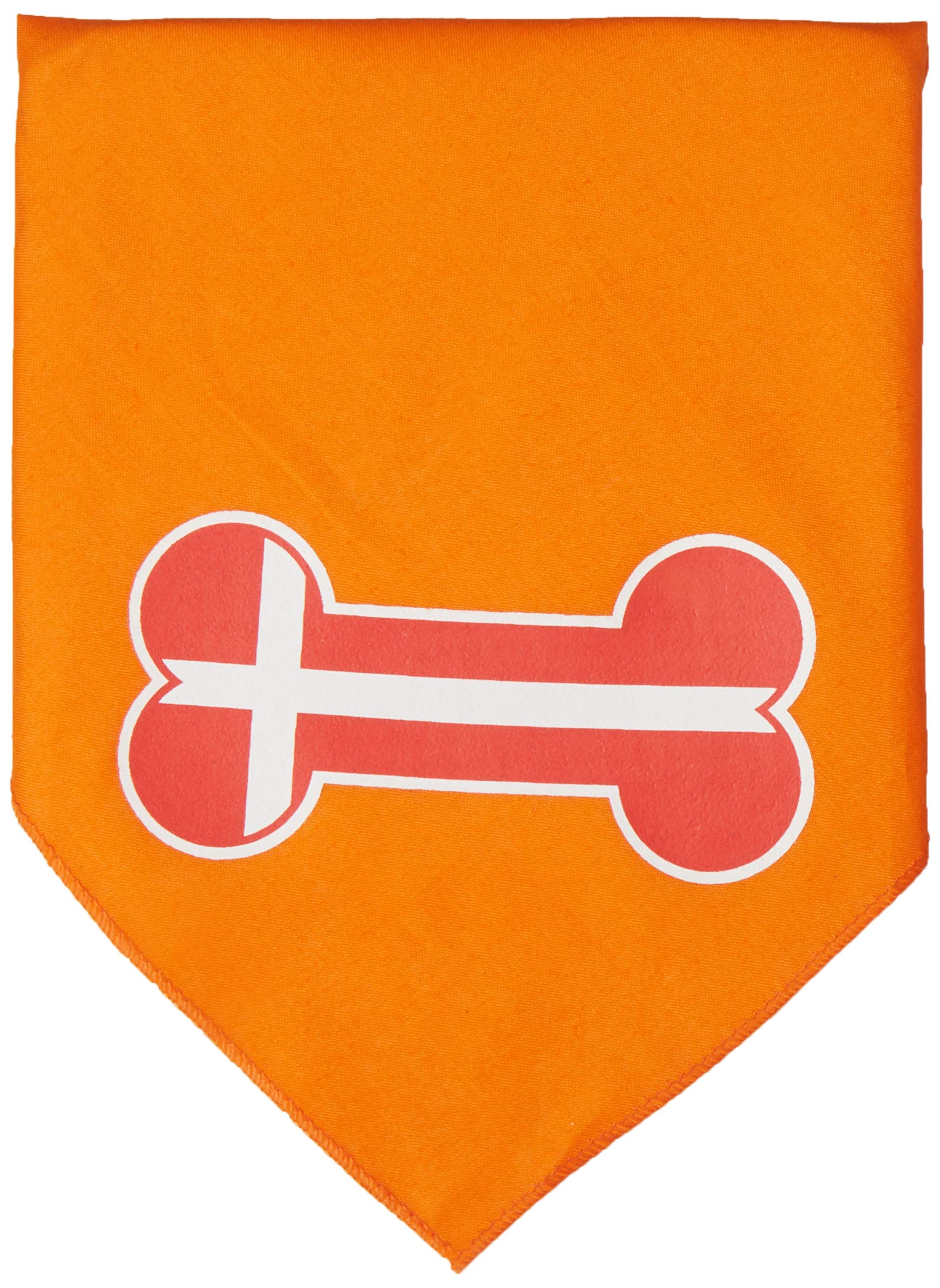 Bone Shaped Denmark Flag Orange Small Pet Bandana - Cute Dog Bandanas for Small Breeds - Perfect for Pet Parties, Photo Shoots & National Celebrations