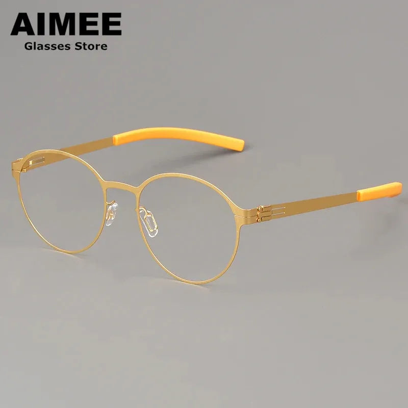 Aimee Women's Full Rim Oval Round Screwless Steel Eyeglasses Frame 1178 - Lightweight & Durable Eyewear for Work, Reading & Fashion Accessories