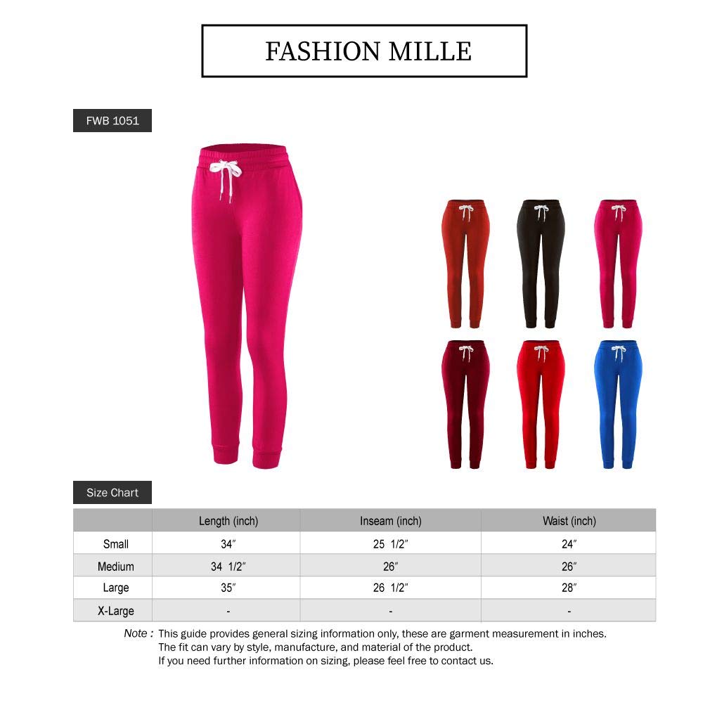 FashionMille Women's French Terry Fleece Capri Jogger Lounge Sweatpants - Soft Comfortable Casual Pants for Yoga, Running, Workout & Home Relaxation