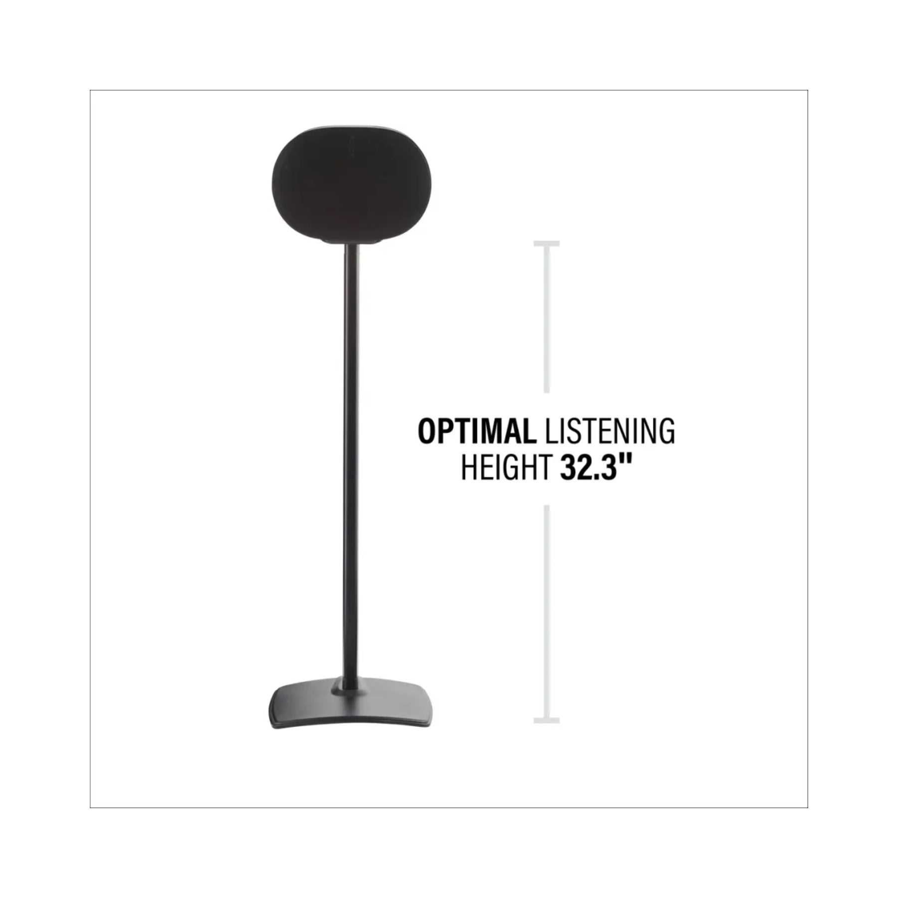Sanus WSSE31 Premium Speaker Stand for Sonos Era 300 - Adjustable Height, Sturdy Base - Perfect for Home Theater, Music Studio & Office (Single Stand)
