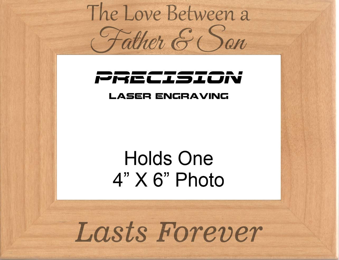Personalized Engraved Wood Picture Frame for Dad & Son - Heartwarming Father Son Gift, Custom Keepsake for Father's Day, Birthday - Perfect for Home, Office & Family Memories