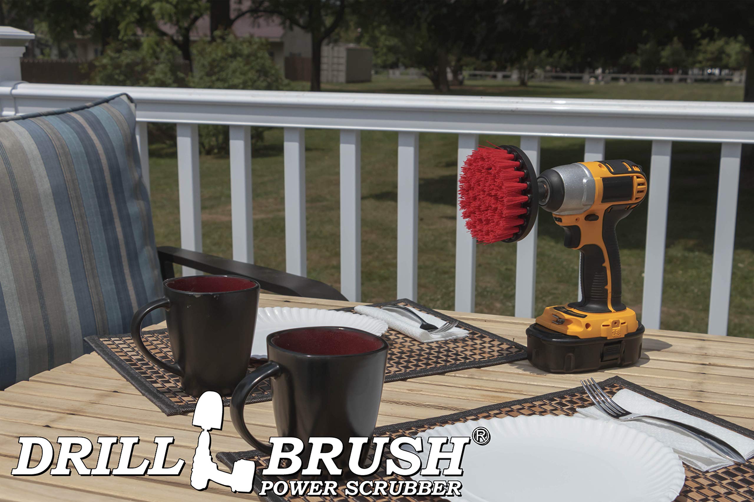 Outdoor Cleaning Brush for Patio, Deck & Garden Statues