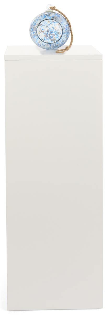 Displays2go White Rectangular Retail Store Pedestal Display Stand - Durable Laminated Particle Board & Melamine Construction (WDCUBEWHT3) - Perfect for Showcasing Products in Boutiques, Malls, and Trade Shows