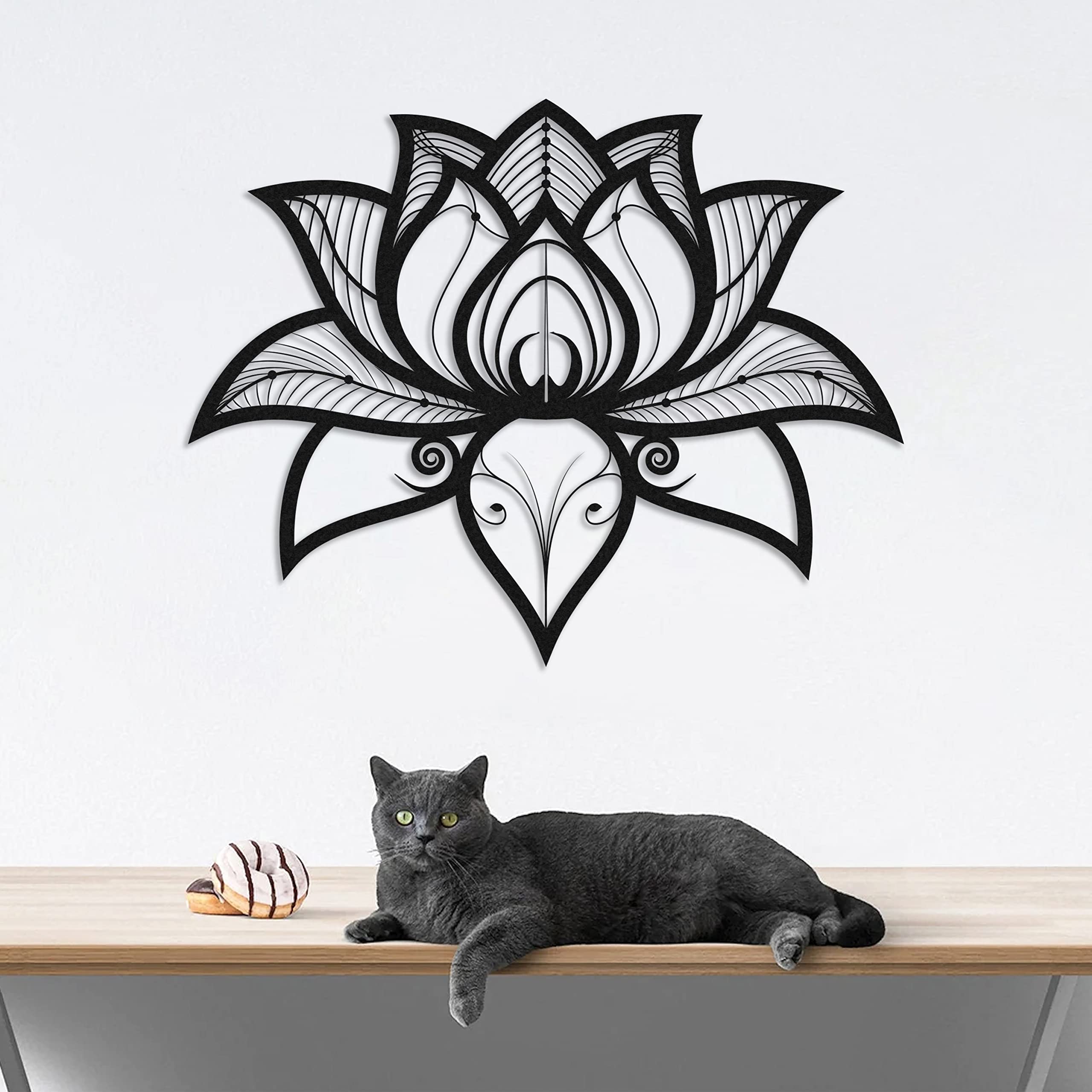 Bohemian Mandala Metal Wall Art - Black Geometric Home Decor (68x54cm) - Perfect for Living Room, Bedroom, or Meditation Space