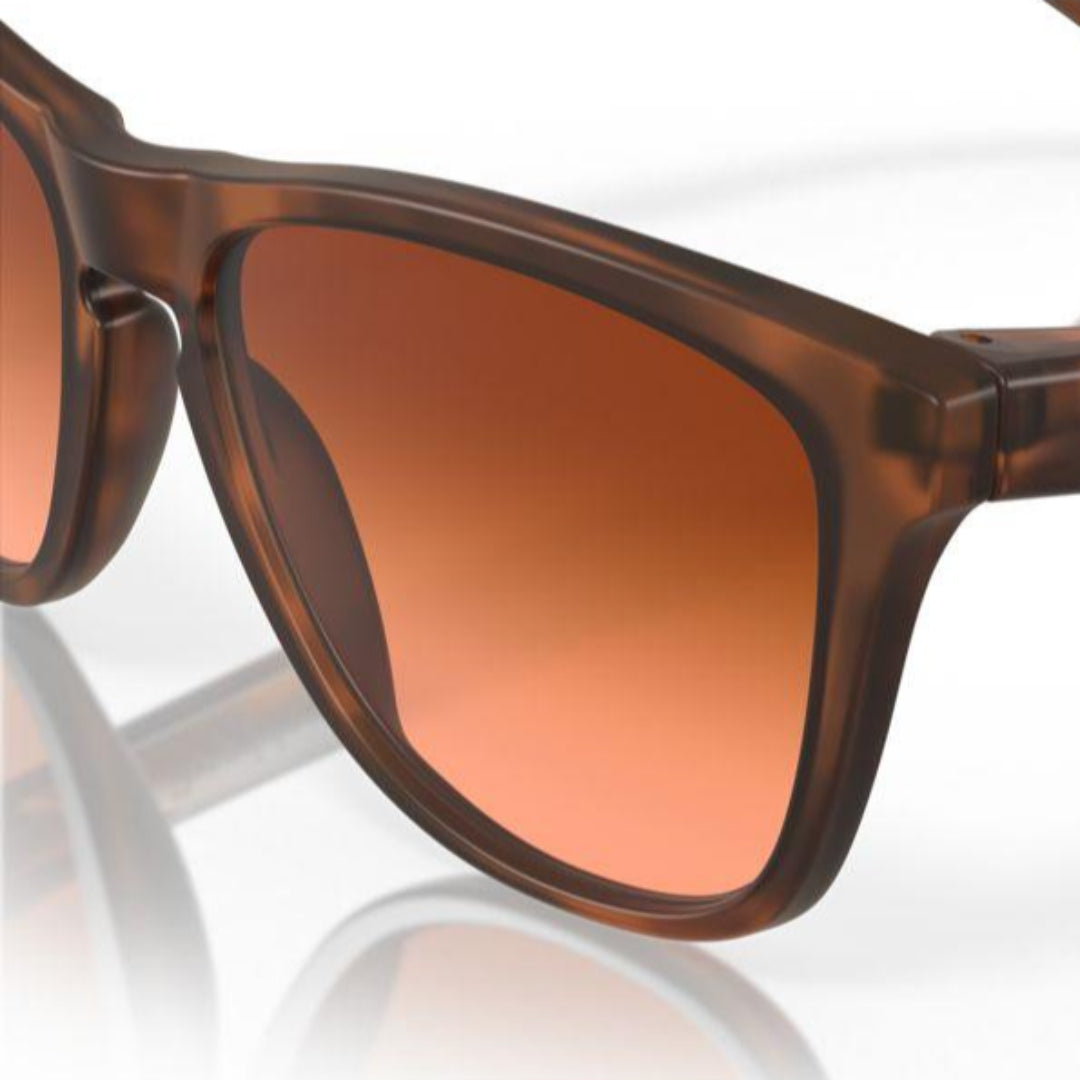 Oakley Frogskins Sunglasses - Low Bridge Fit Matte Brown Tortoise Frame with Prizm Brown Gradient Lenses (Model 0OO9245 9245D1) - Perfect for Outdoor Sports & Casual Wear