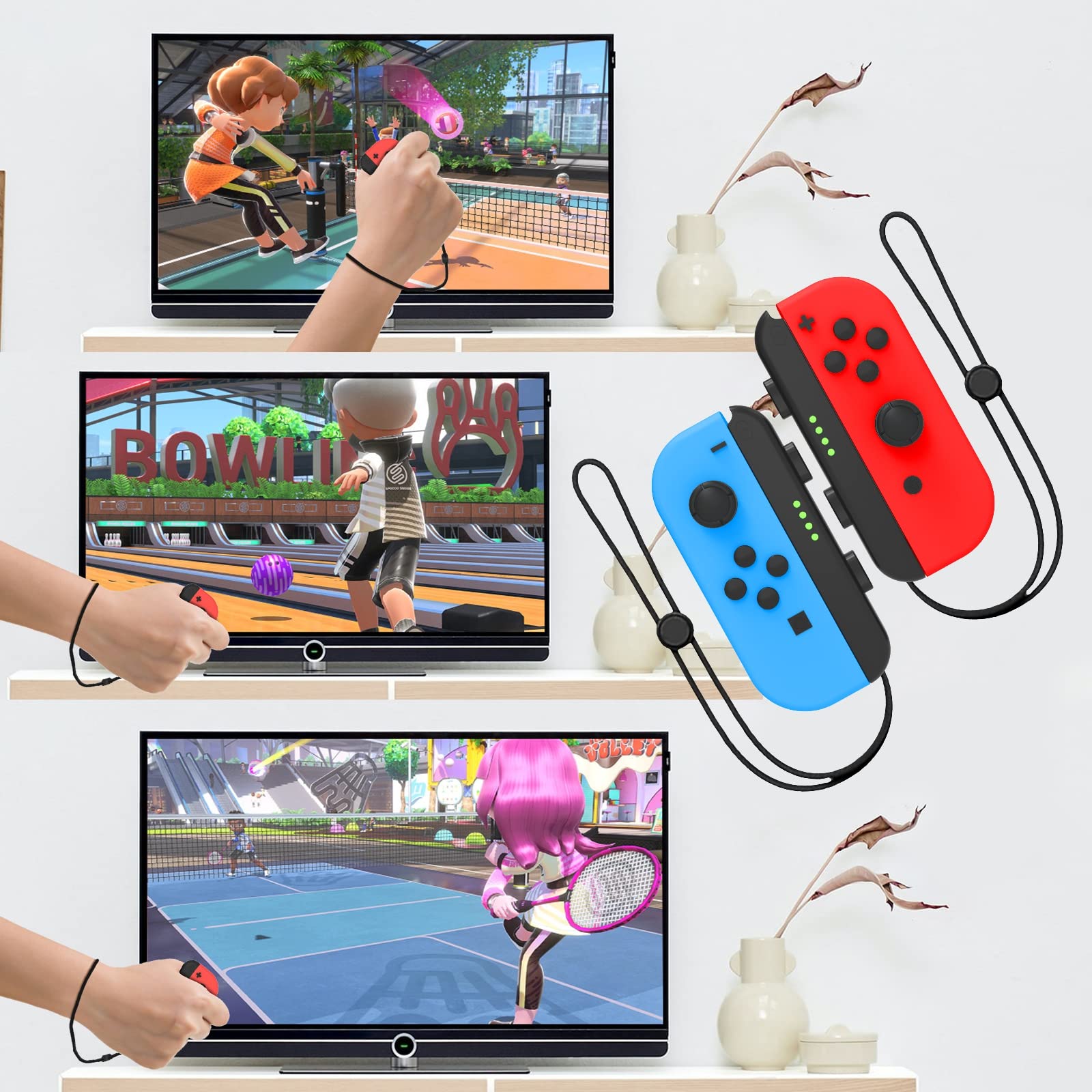 CODOGOY 11-in-1 Nintendo Switch Sports Accessories Bundle - Compatible with Switch & Switch OLED - Family Game Accessories Kit for Tennis, Bowling, Soccer & More - Perfect for Party Games & Family Fun Nights