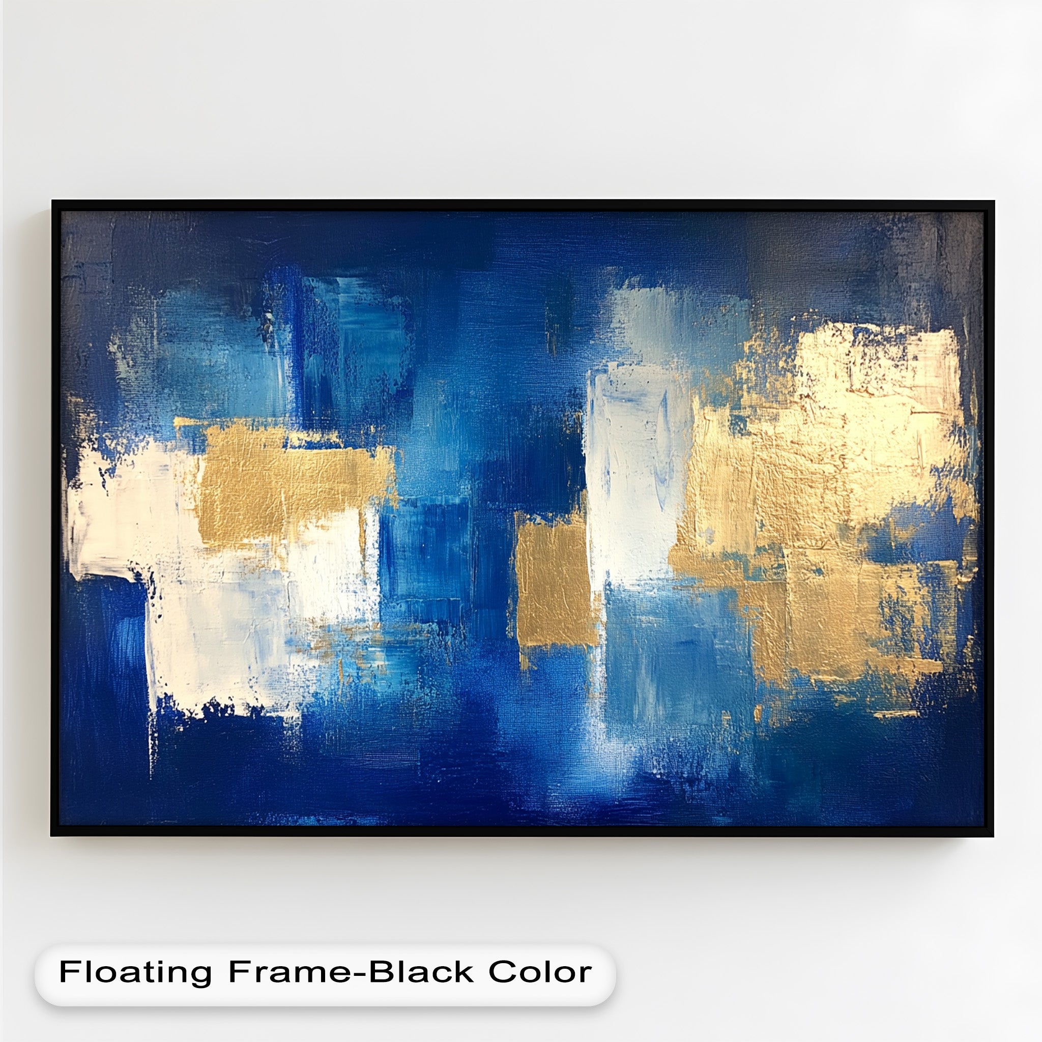 Blue Harmony Abstract Oil Painting - Modern Wall Art for Living Room, Bedroom & Office Decor | Handmade Canvas Artwork