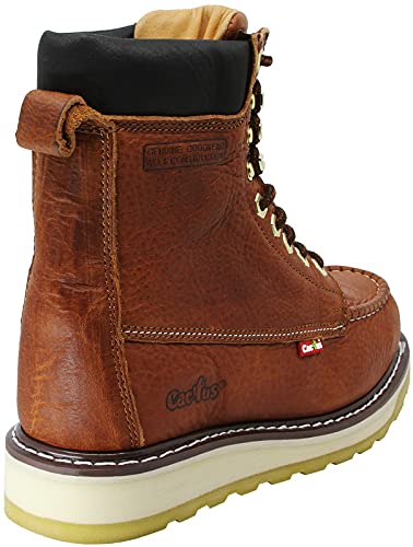CACTUS Men's 8-Inch Soft Toe Oil-Resistant Work Boots - Full Grain Leather, Flexible Polyurethane & Rubber Dual Density Outsole - Ideal for Gardening, Landscaping, Construction and Outdoor Work