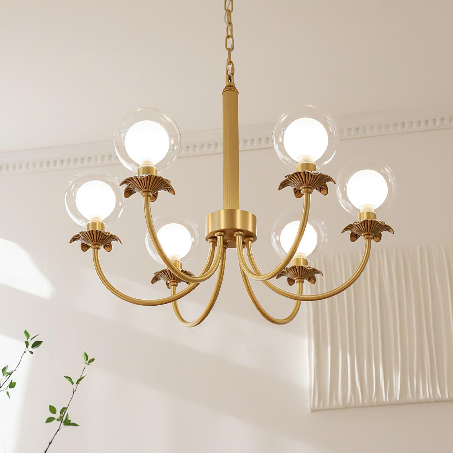 Elegant Aureate Radiance Crystal Glass Chandelier - Modern Luxury Ceiling Light Fixture for Dining Room, Living Room & Bedroom Decor