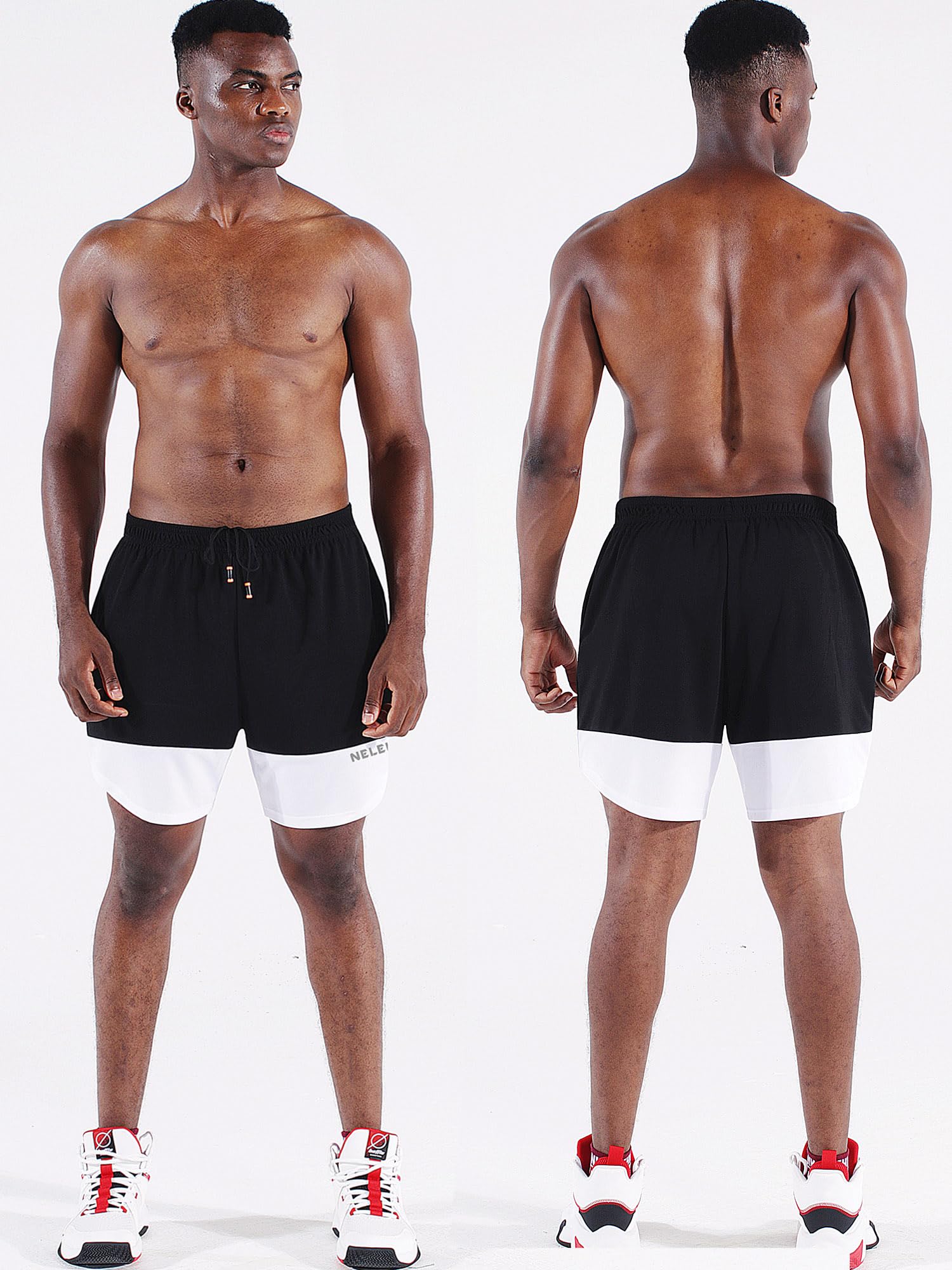 NELEUS Men's 2-in-1 Running Shorts with Built-in Liner - Quick Dry Athletic Workout Shorts with Pockets for Gym, Jogging & Outdoor Activities