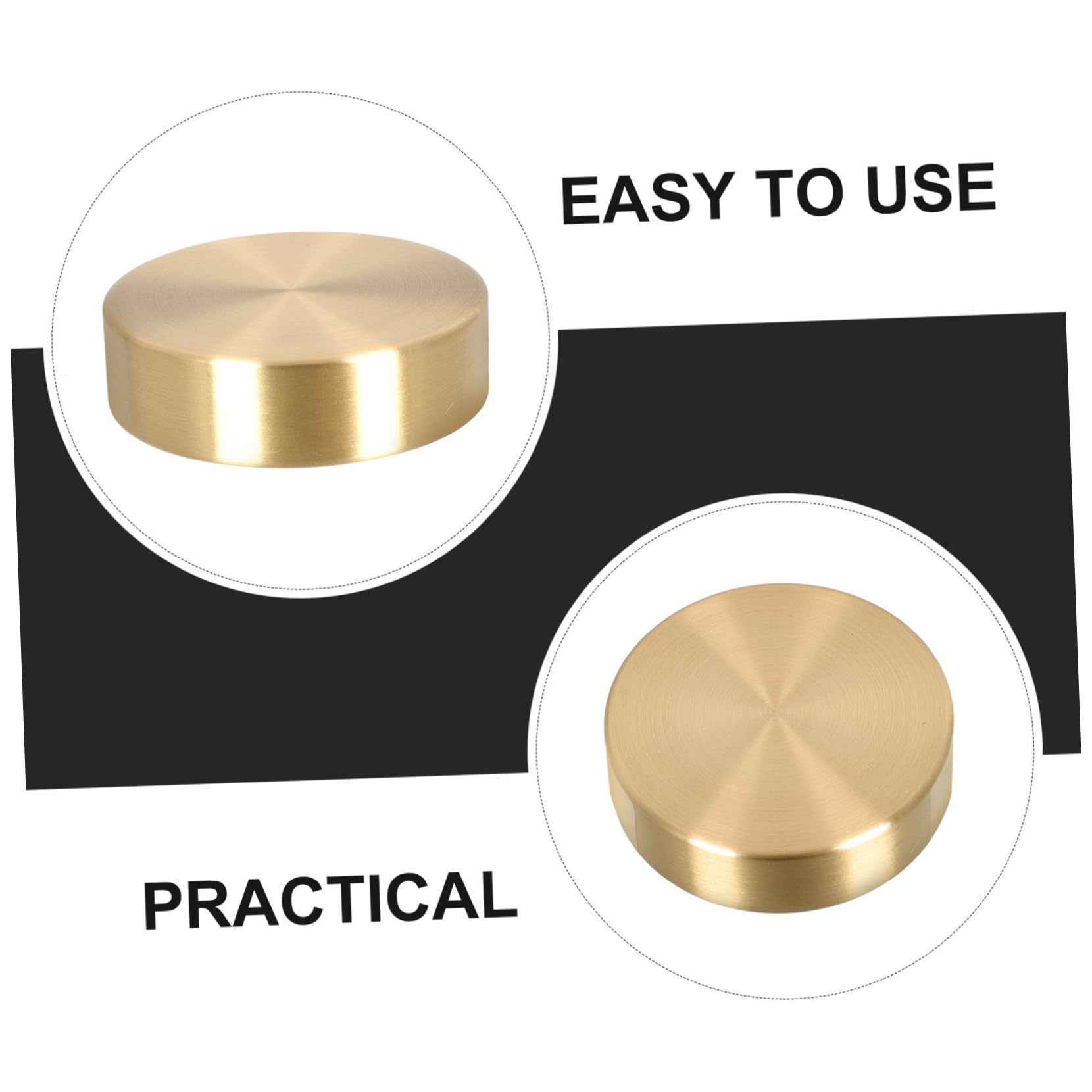 SKISUNO 2-Pack Brass Round Paperweights for Drawing, Painting & Writing - Heavy Duty Metal Paper Holders for Artists, Office & Crafting - Perfect for Drafting Tables, Desks & Studios