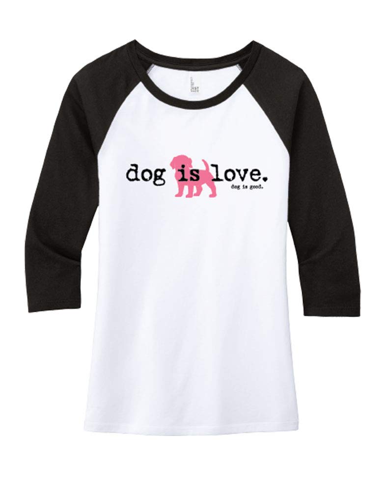 Dog is Love Women's Raglan T-Shirt - Cute Dog Lover Gift for Women | Comfortable Casual Wear for Dog Walks & Pet Owner Apparel